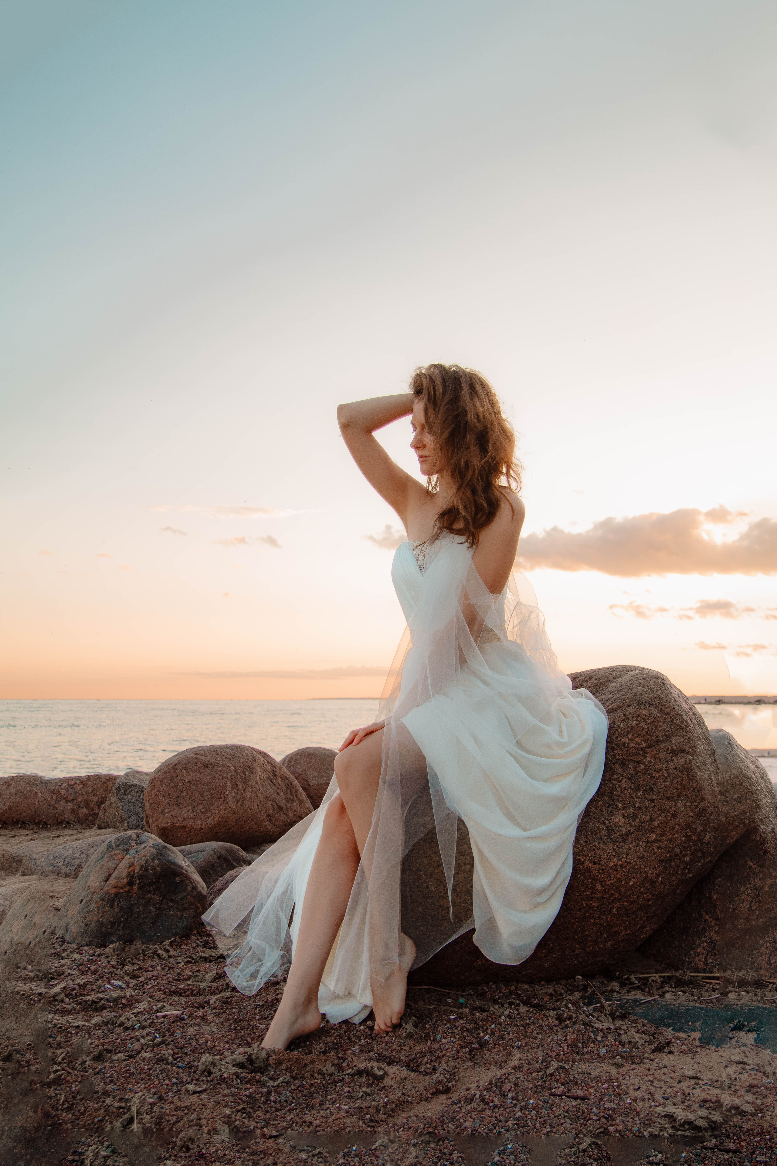 Фотосессия на пляже у залива Санкт-Петербург. Портретный фотограф в Санкт-Петербурге Анастасия Епифанова