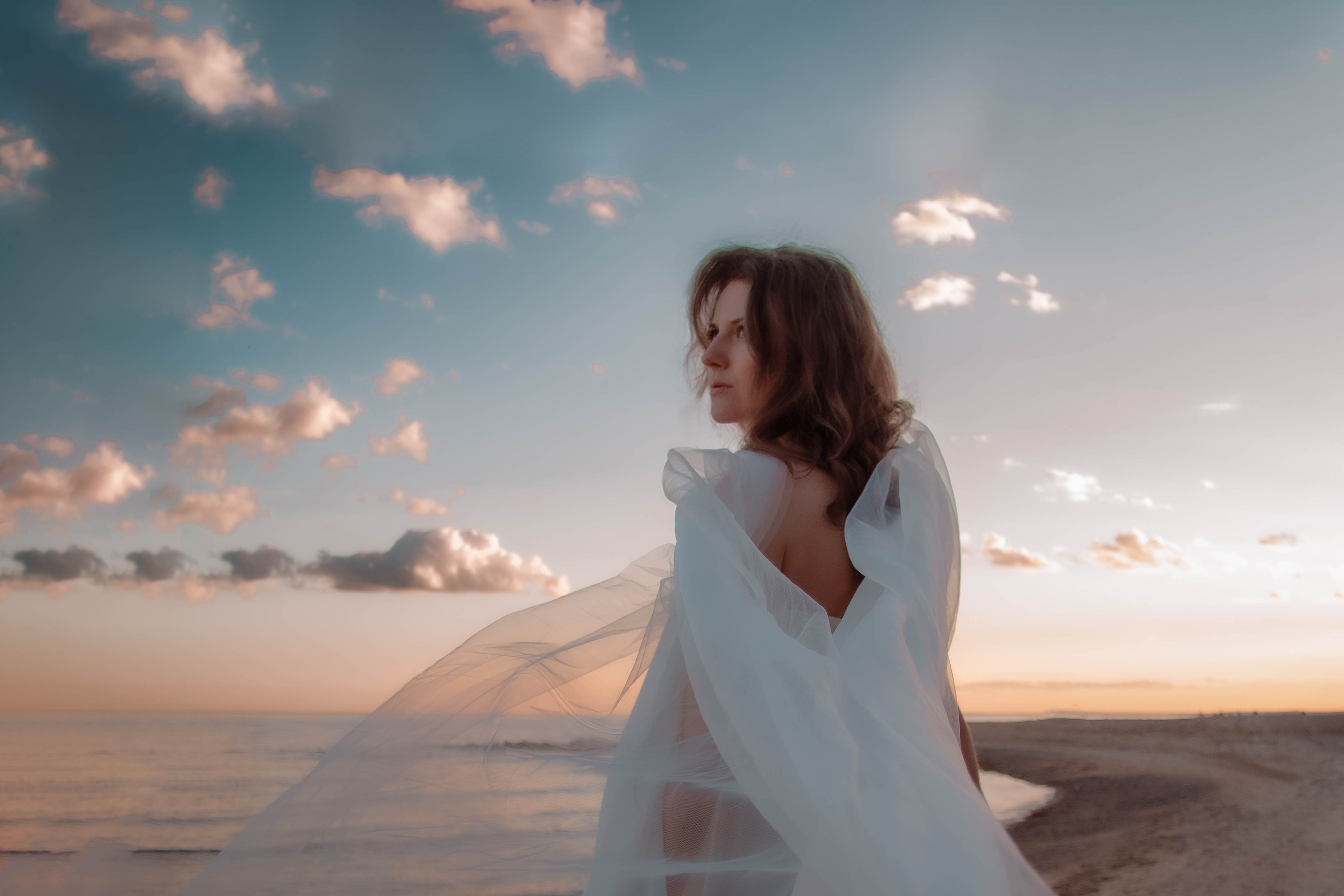 Фотосессия на пляже у залива Санкт-Петербург. Портретный фотограф в Санкт-Петербурге Анастасия Епифанова