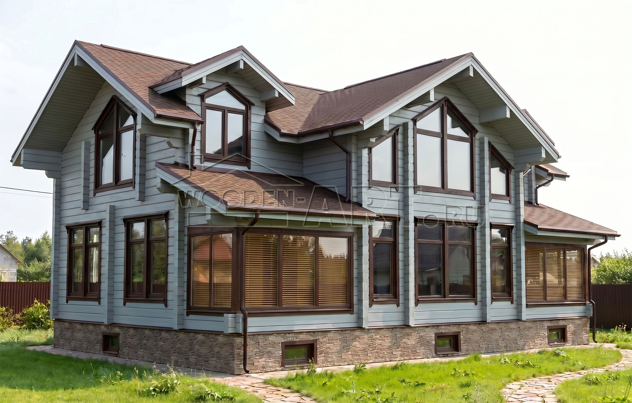 Проект деревянного дома из клееного бруса «Раздолье» 372 кв. м. Проекты деревянных домов. Архитектор Ольга Мальцева