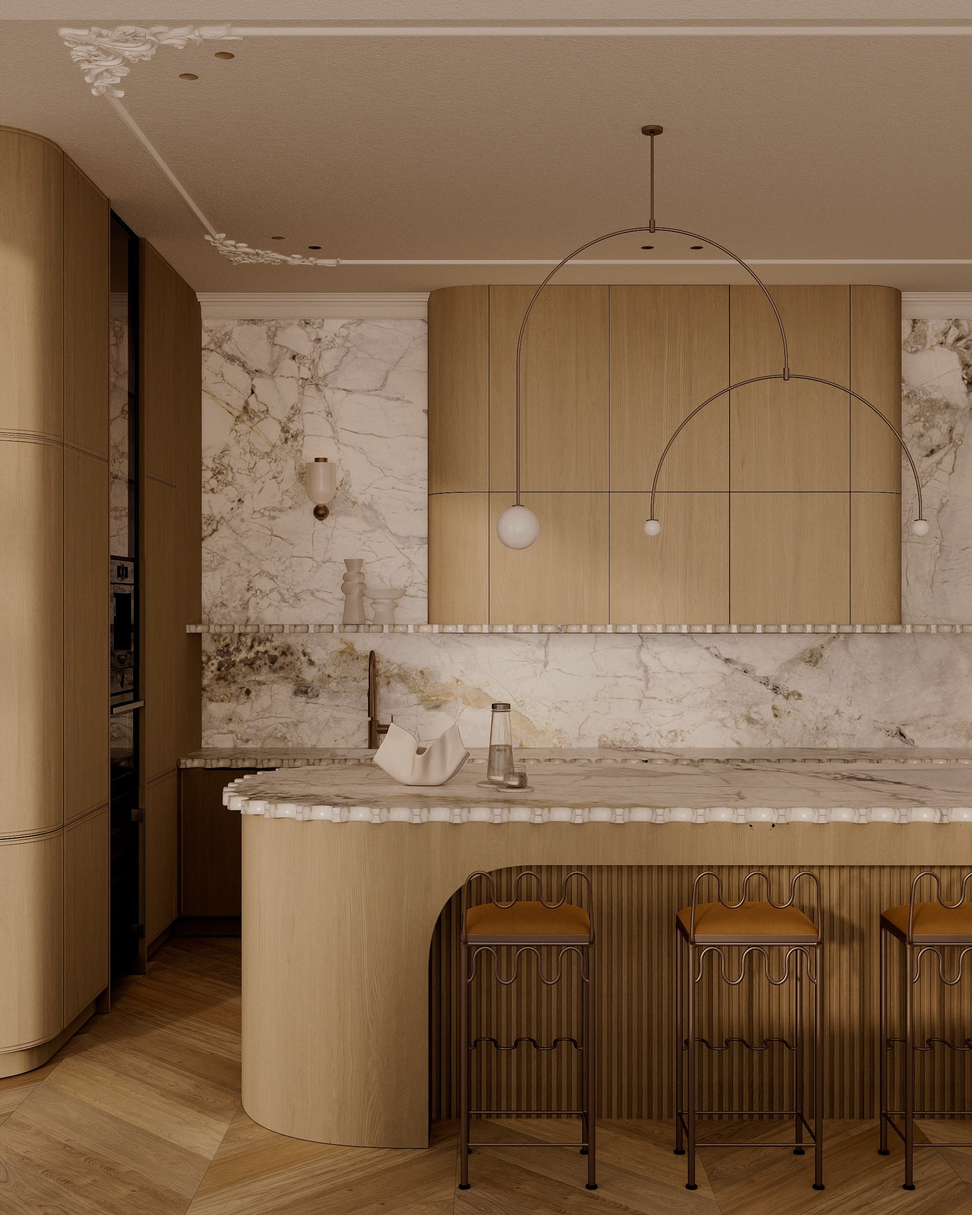 Minimalistic style kitchen. Solovets visualization