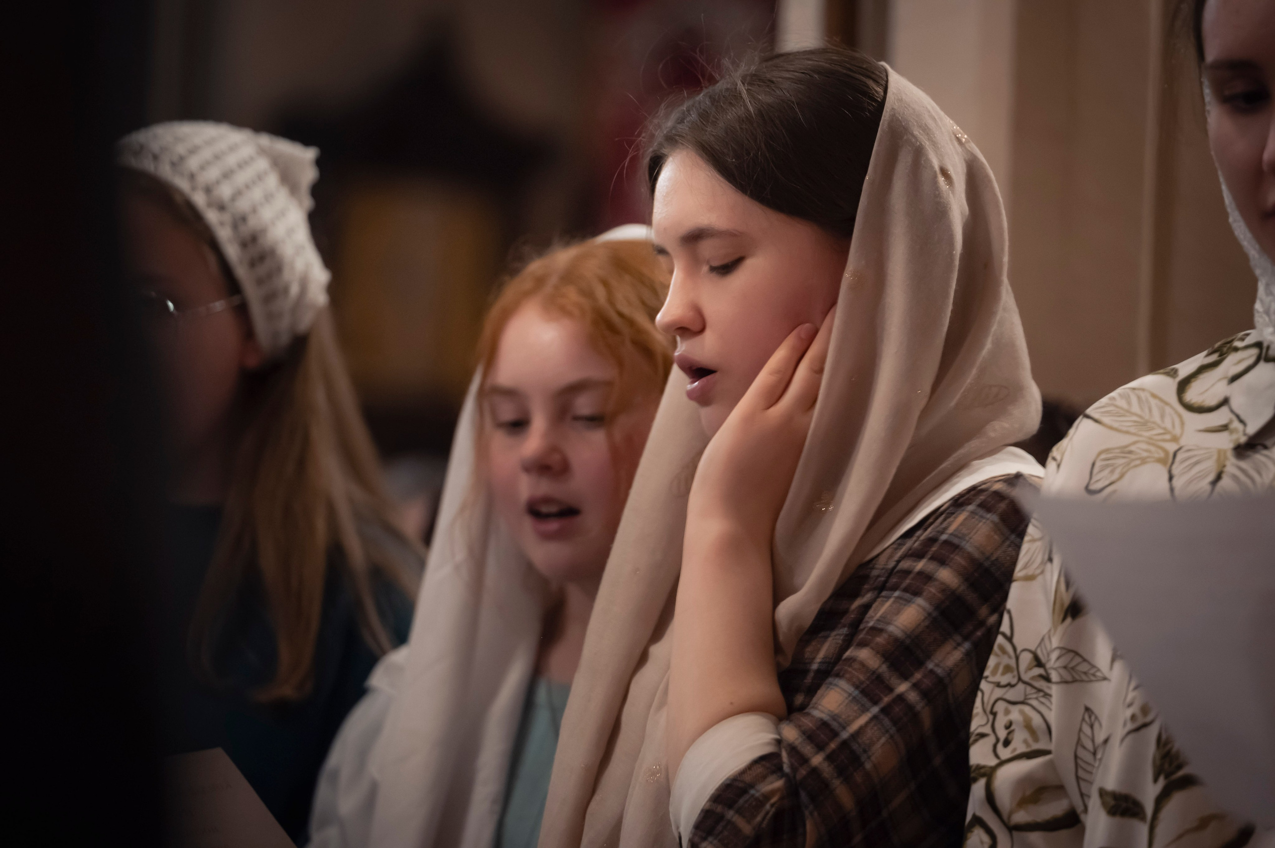 Богородский Храм. Всенощное бдение. Освящение верб. Антон и Татьяна Денисенко — В храме