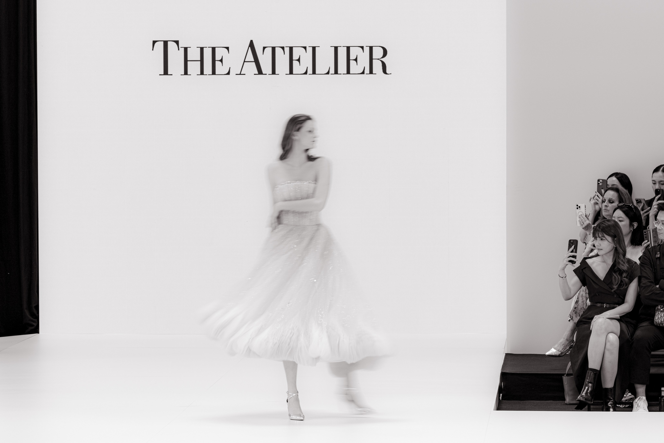 Model getting ready backstage at BBFW 2025 in Barcelona