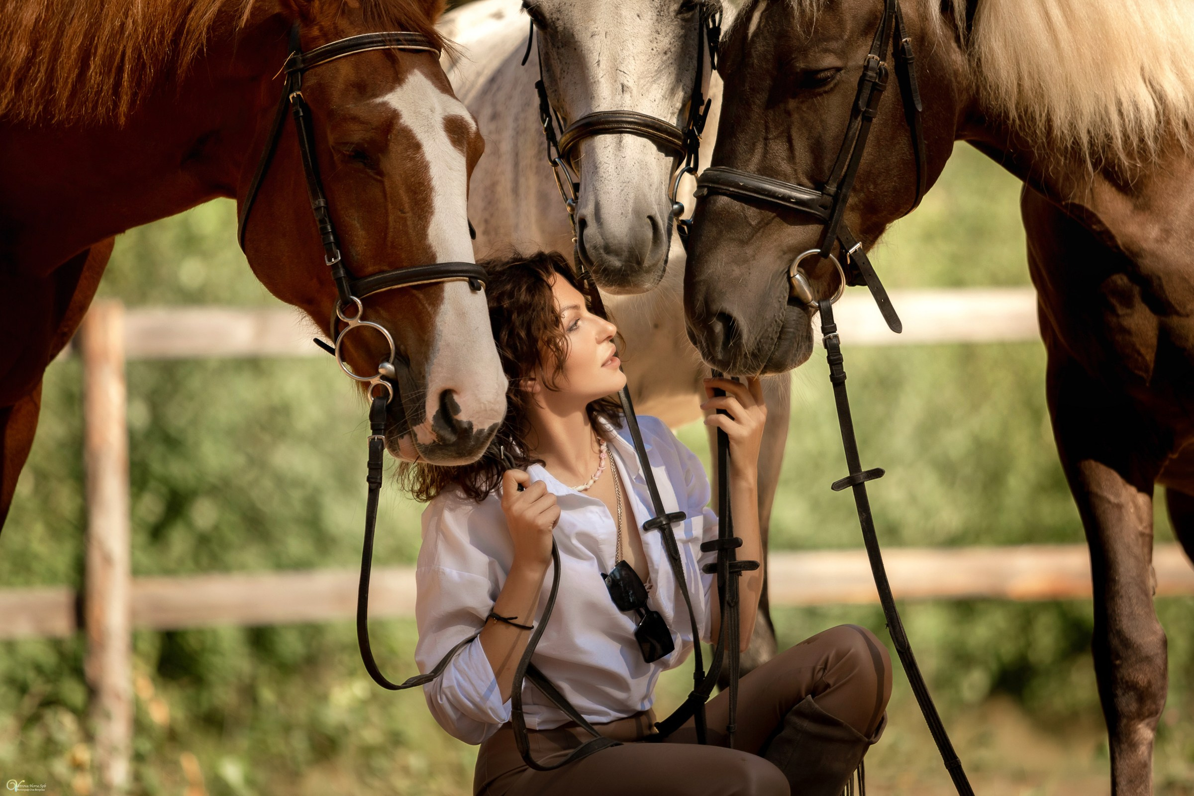 Фотосессия с лошадьми в кантри стиле. Фотограф женский и мужской портрет Санкт-Петербург