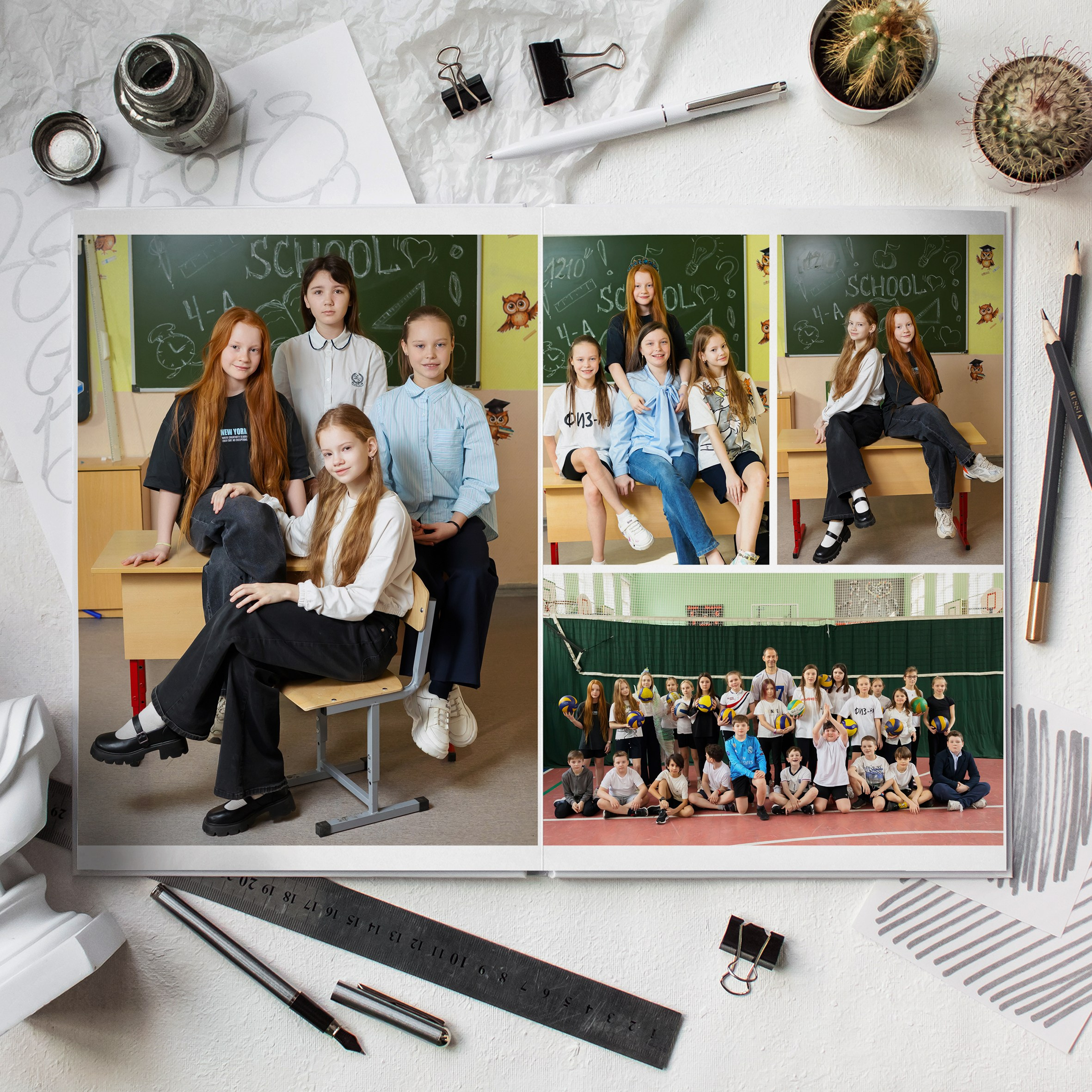 Примеры альбомов в начальную школу. Фотограф г. Москва Олеся Пантелеева