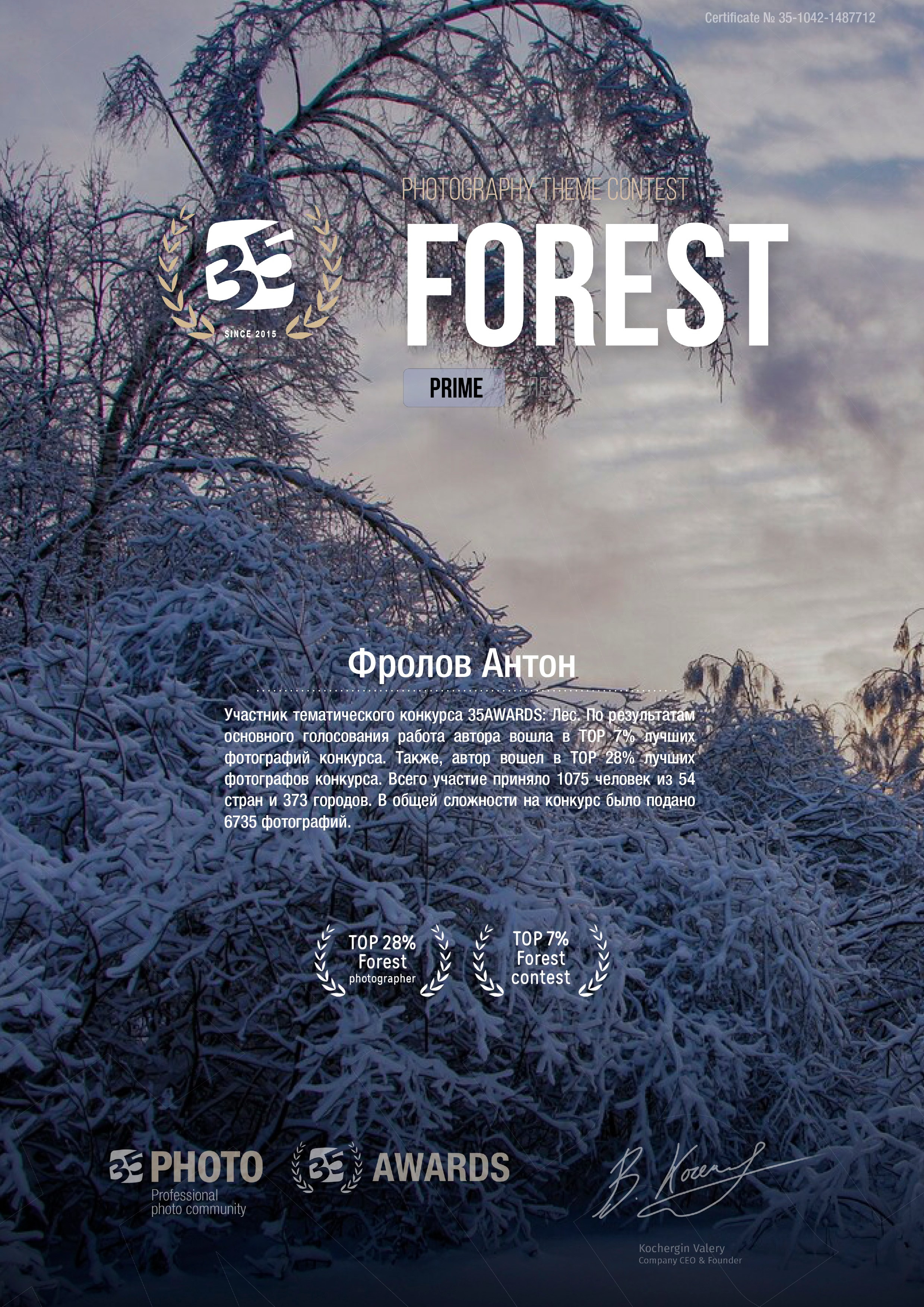 Участие в международных фотоконкурсах 35AWARDS. #antonfotomaster Фотограф, мастер нейровизуала в Москве Антон Фролов