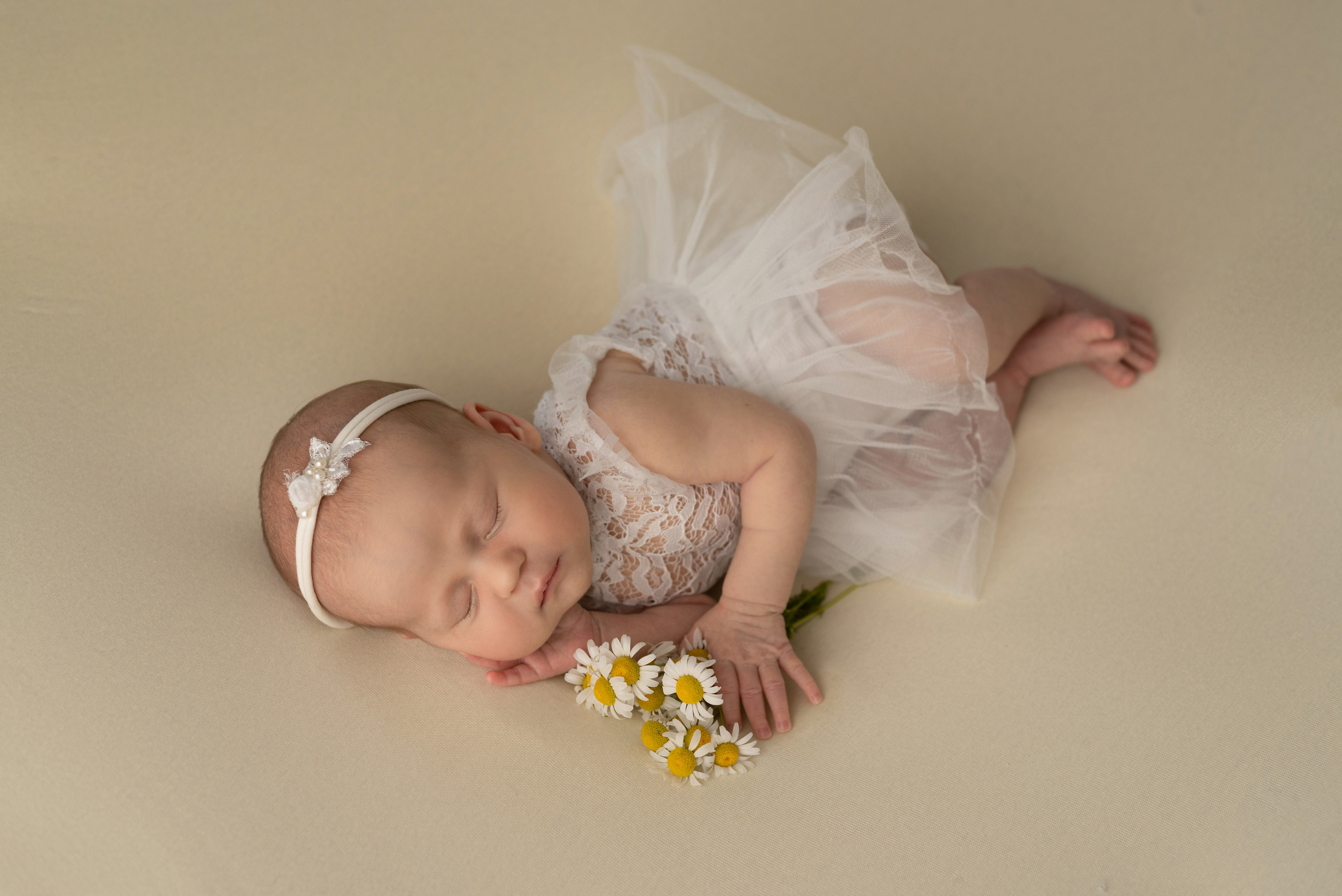 Little girl with daisies