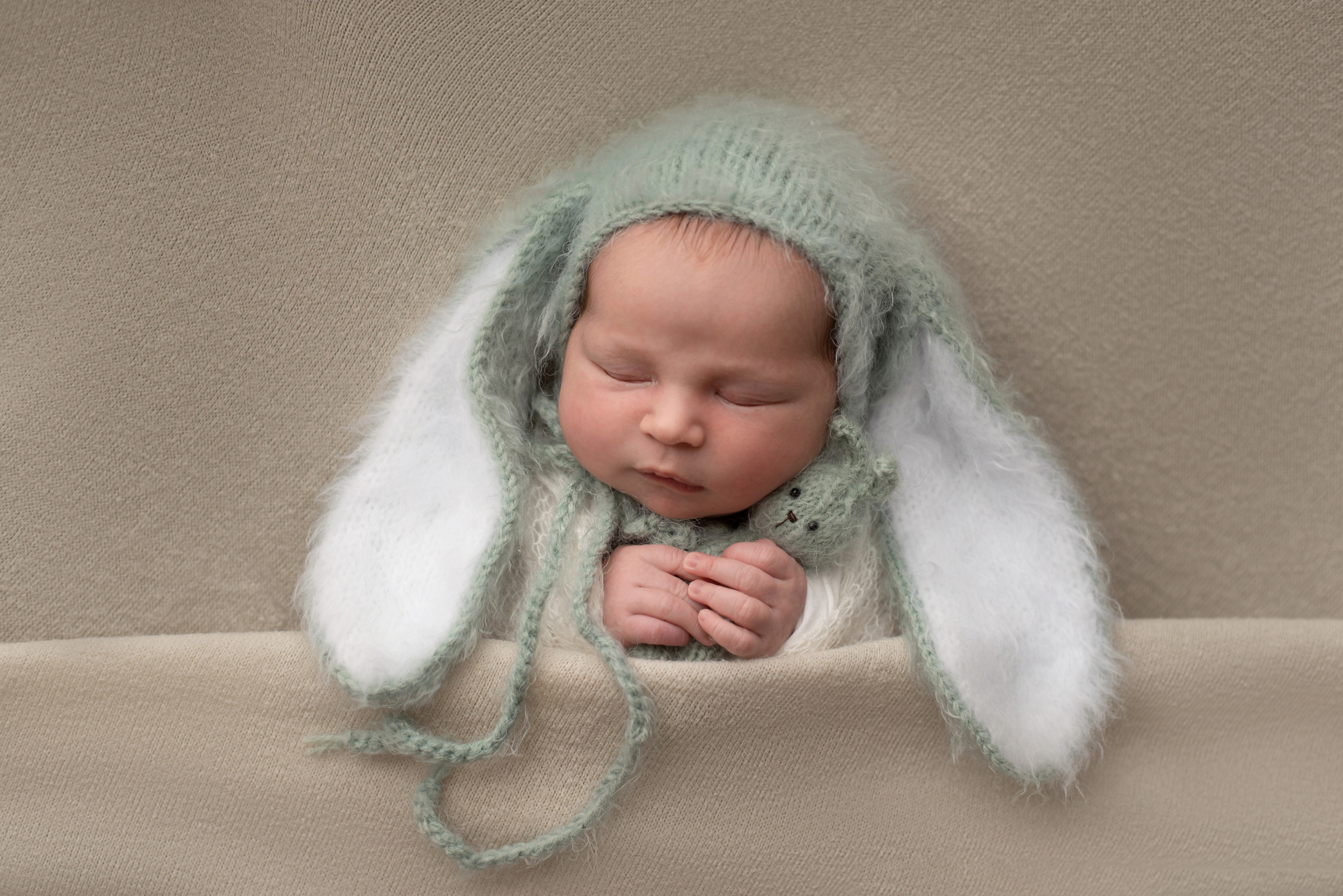 Baby in a hat with ears