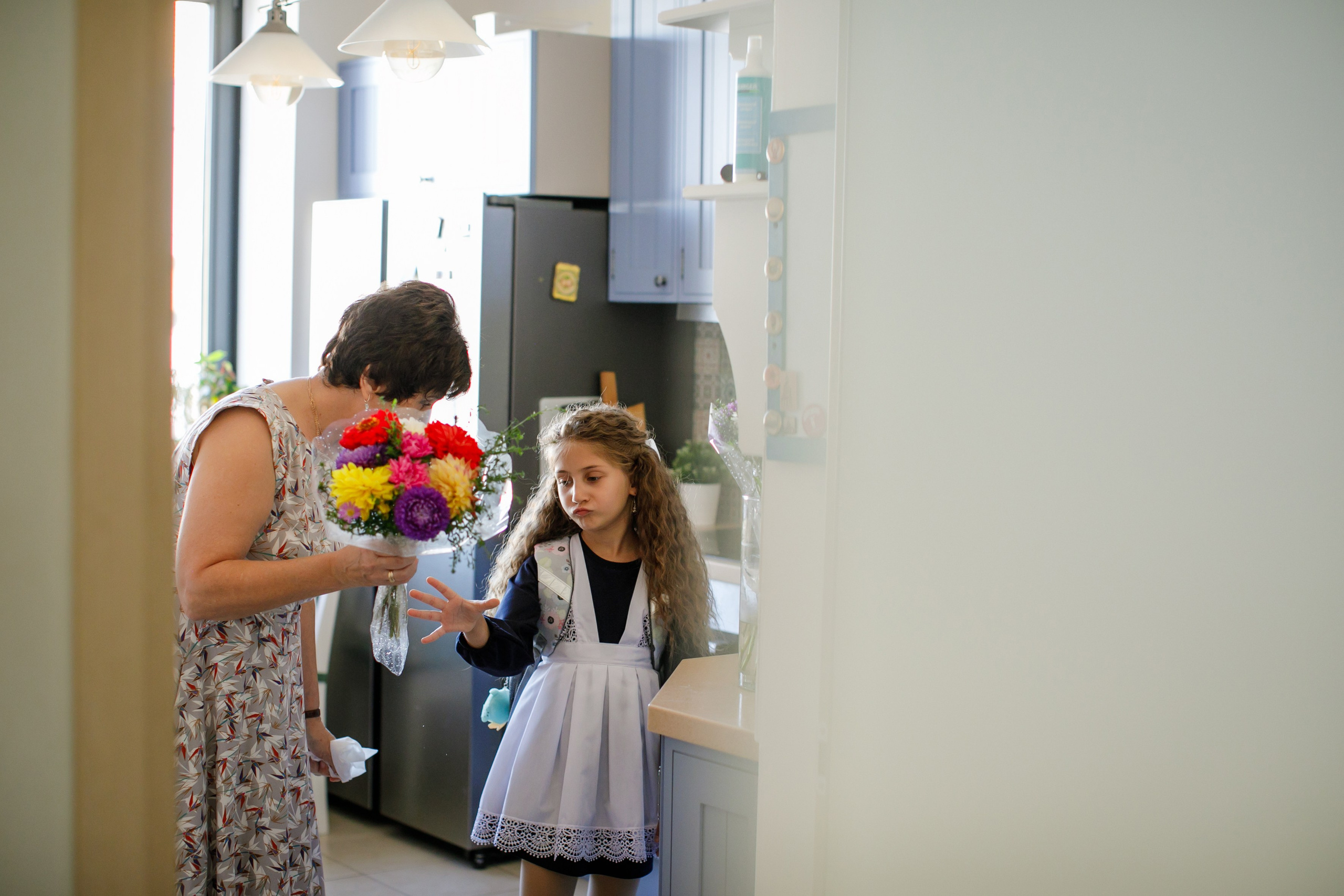 Первоклашка. Как Нюсю в школу провожали. Школьные альбомы, Семейные съемки, Портреты, Фотограф Елена Кузнецова