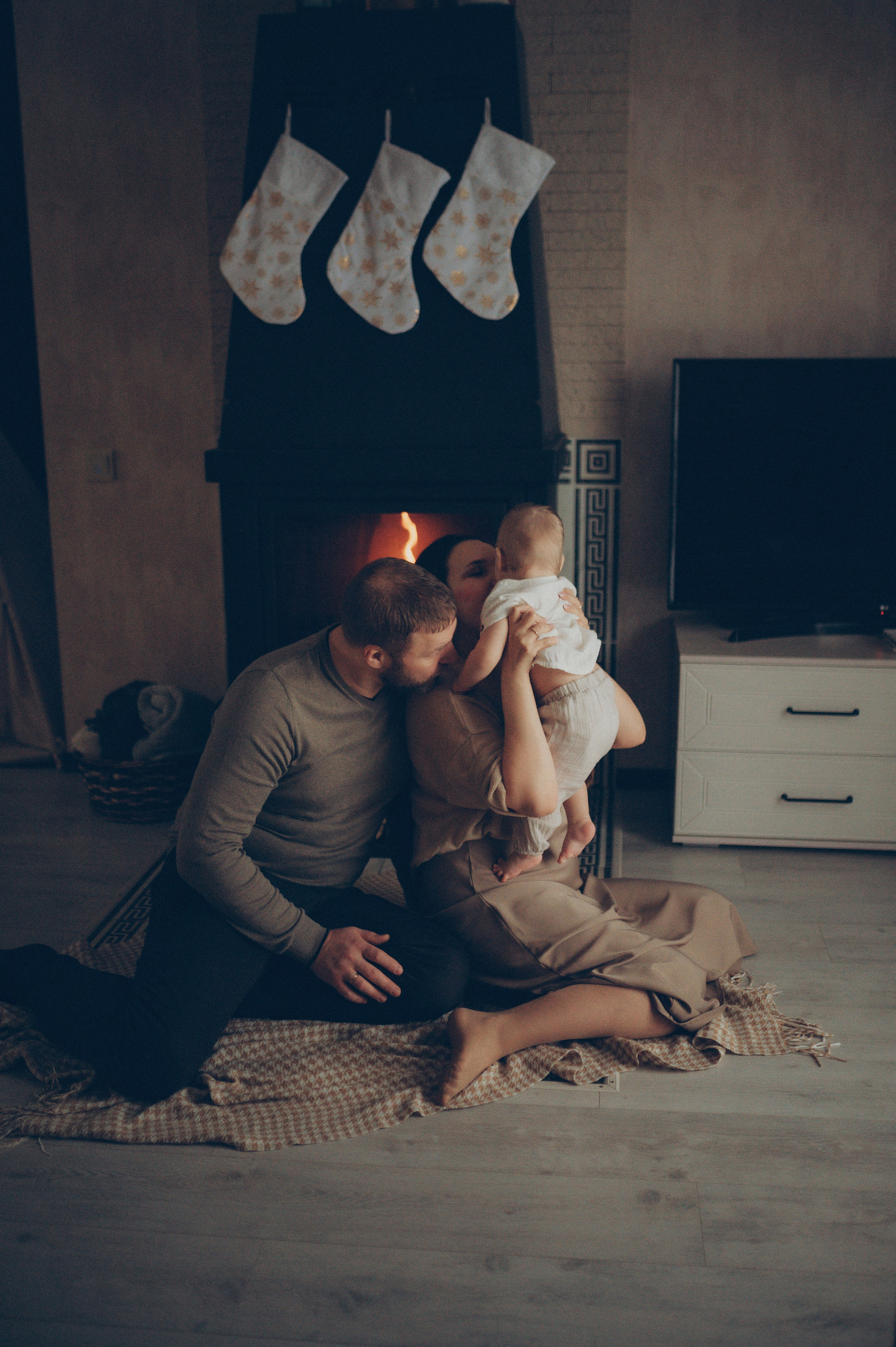 Лева, Жанна и Владимир (новогодняя домашняя). Фотограф, г. Лесной Свердловской области