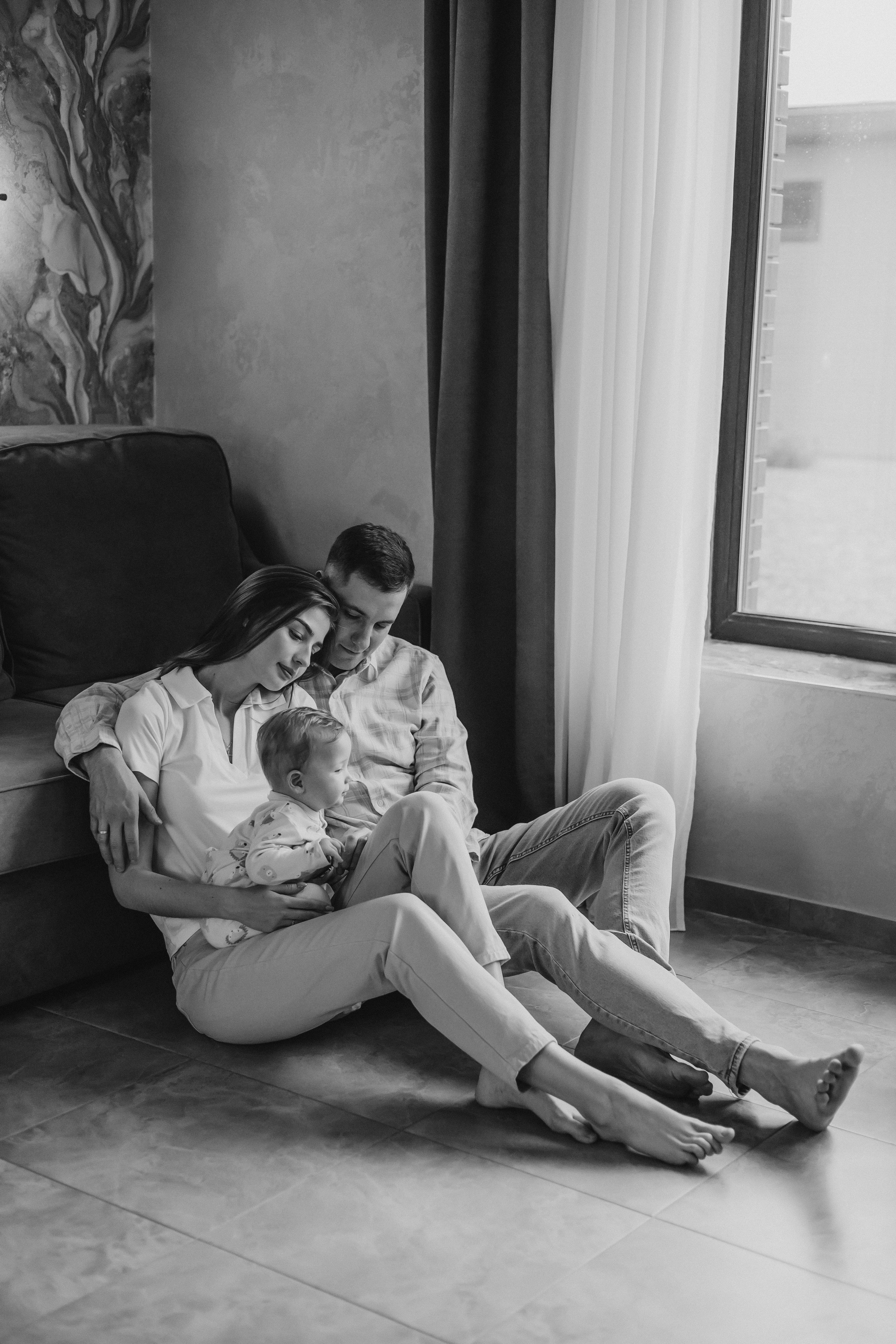 Юлия, Максим и малыш Ефим. Семейный, домашний, ньюборн фотограф Москва Цветкова Елизавета