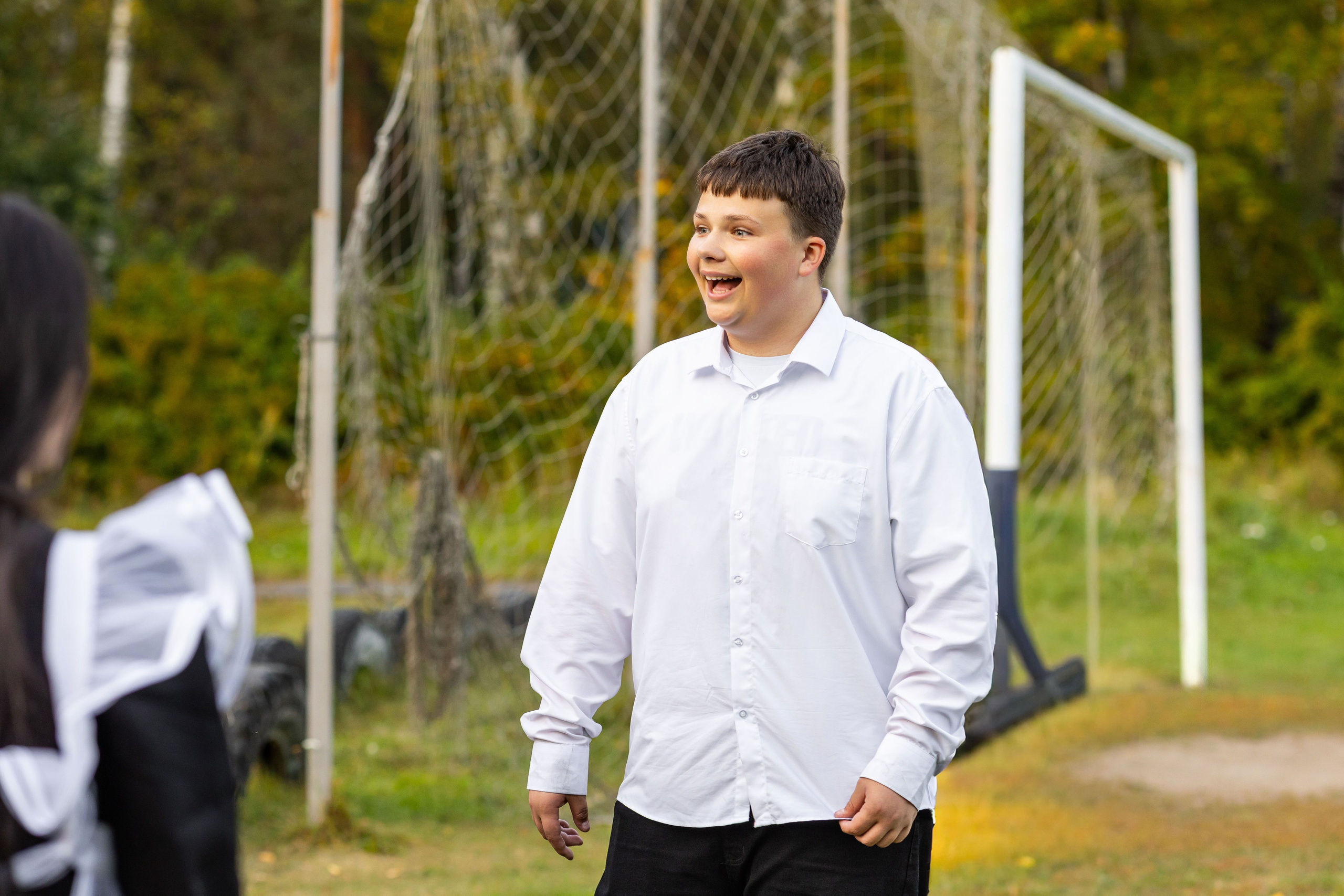 Осенняя фотосессия у школы с учителем. Семейный и детский фотограф Анна Петракова
