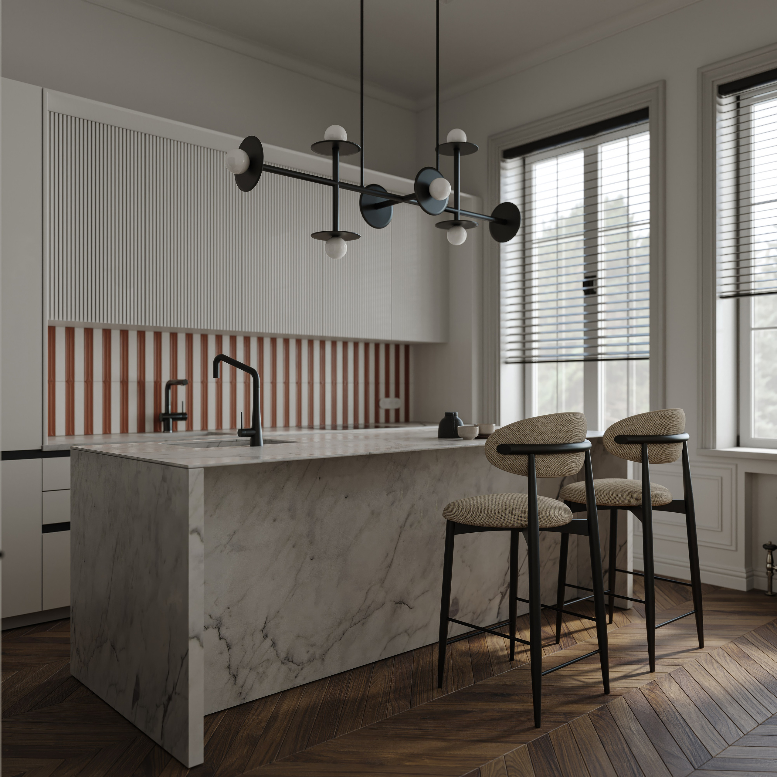 Апартаменты в Санкт-Петербурге, 2025. 3D визуализация интерьера и архитектурной среды