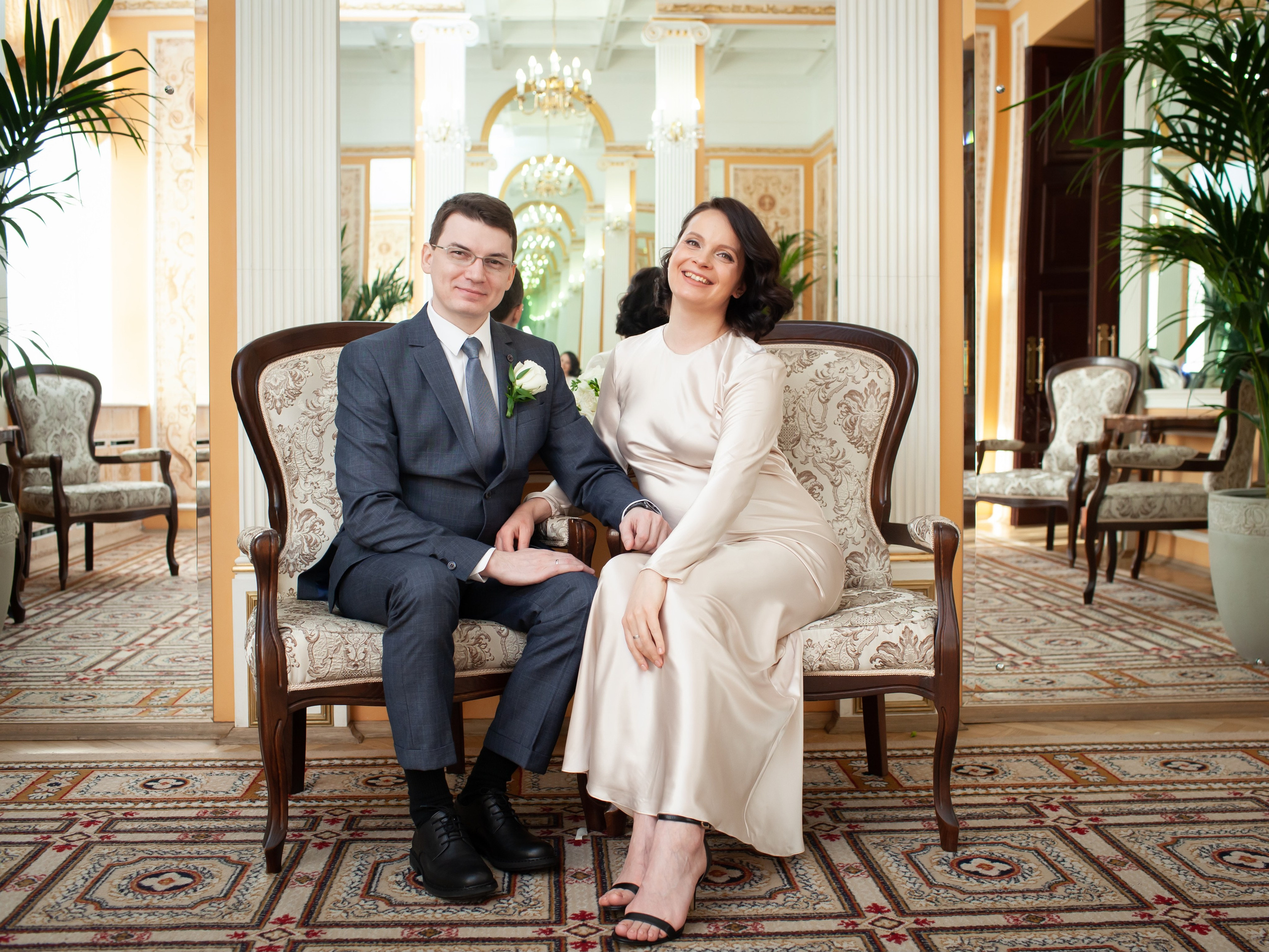 Съемка регистрации в Грибоедовском ЗАГСе. Фотографы в Москве Светлана Устинова и Сергей Грачев