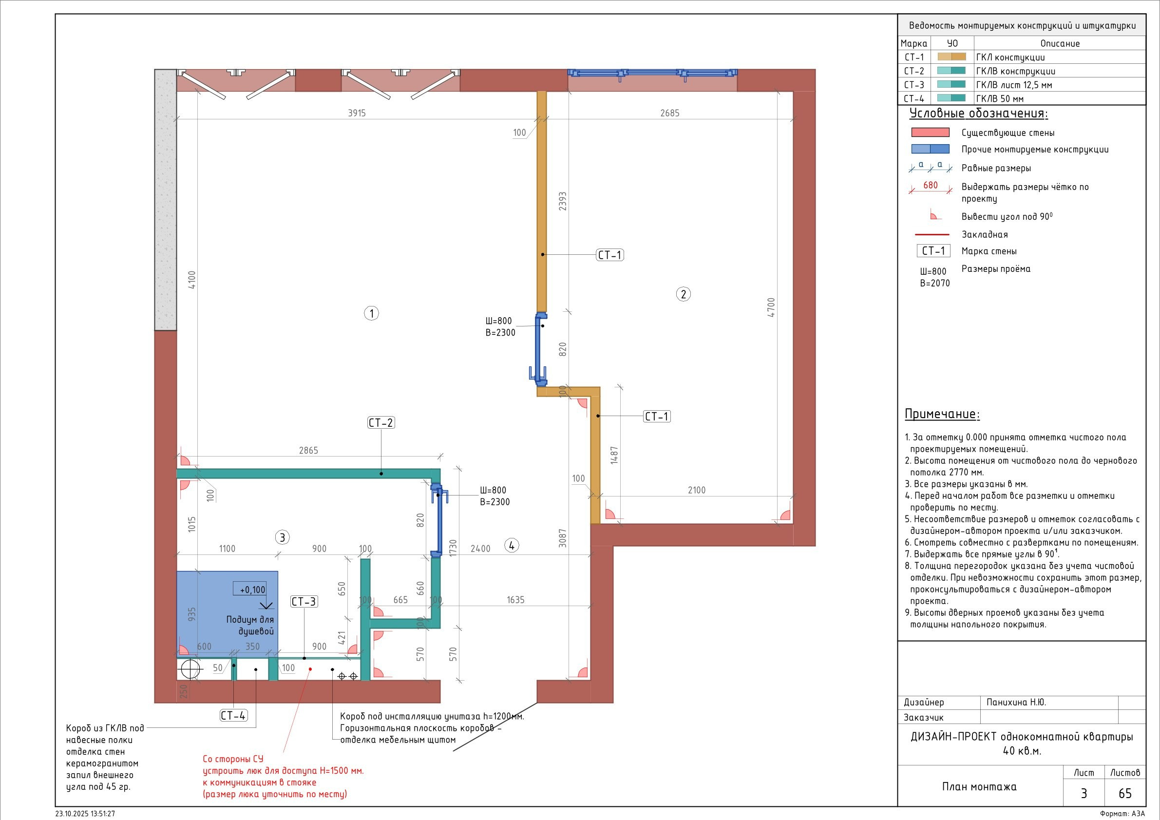 Пример проекта. Дизайнер для Ваших уникальных интерьеров Панихина Наталья
