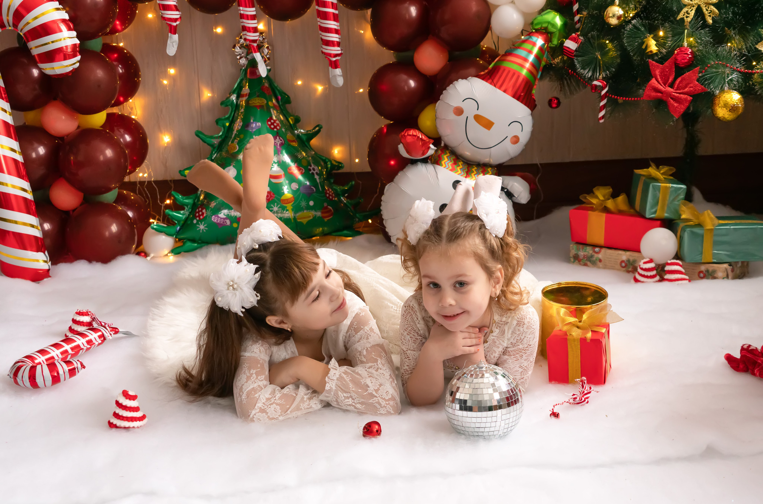 Новый год: Юлия и дочки. Семейный и детский фотограф Тула Ясногорск Тульская область Надежда Кукушкина