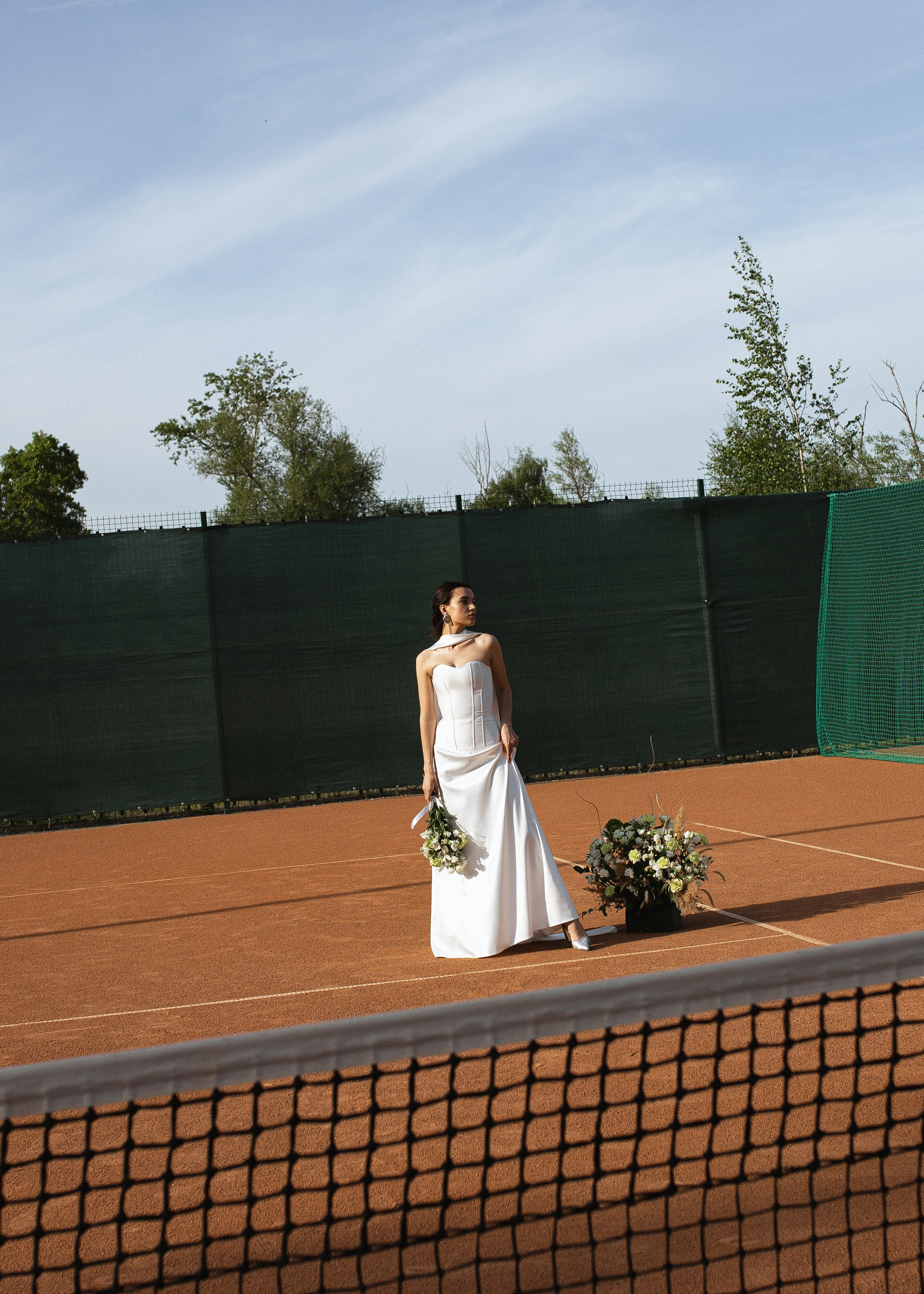 Утро невесты на теннисном корте. Фотограф Вышний Волочек/Тверь/Москва/Санкт-Петербург