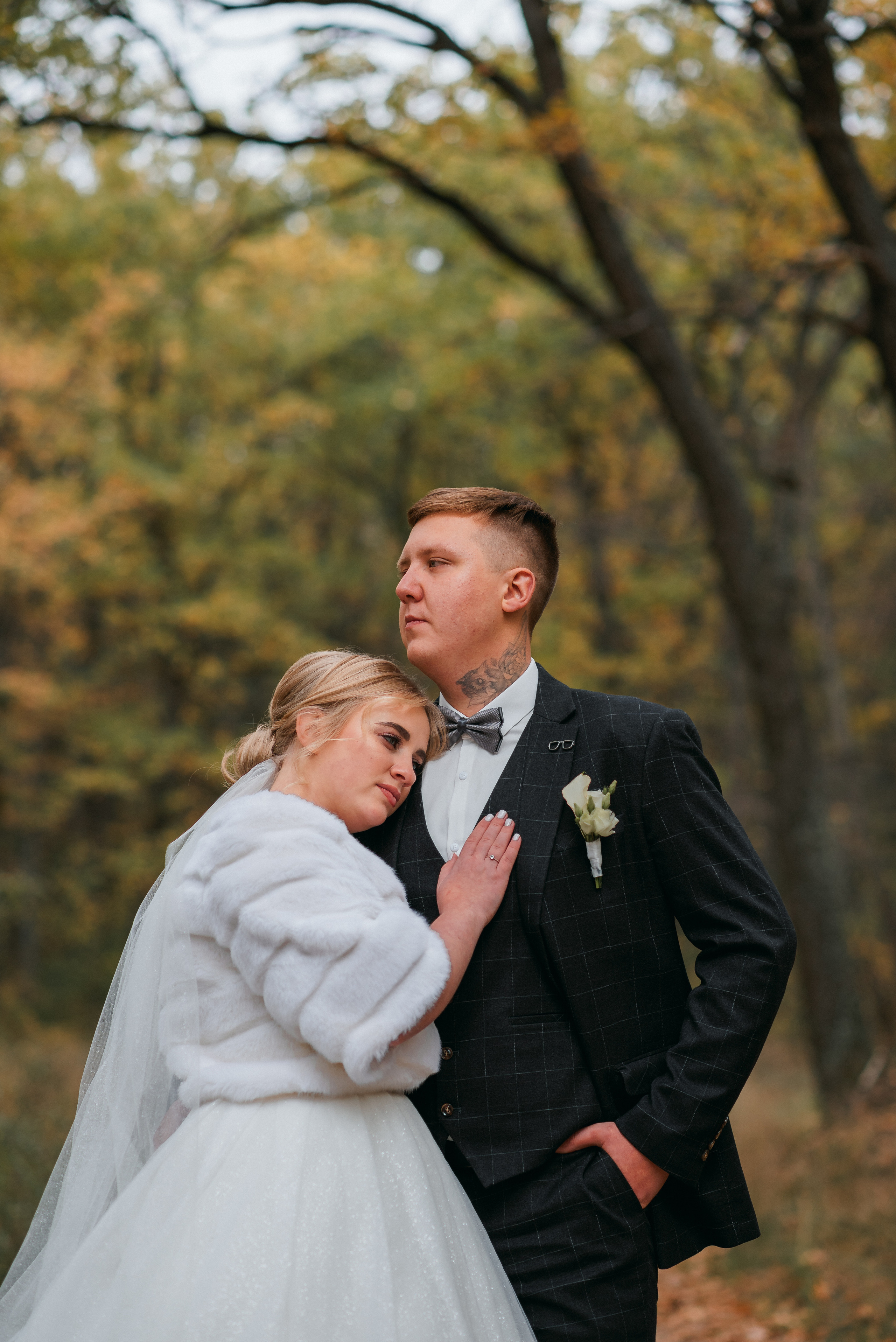 фотосессия осенью невеста