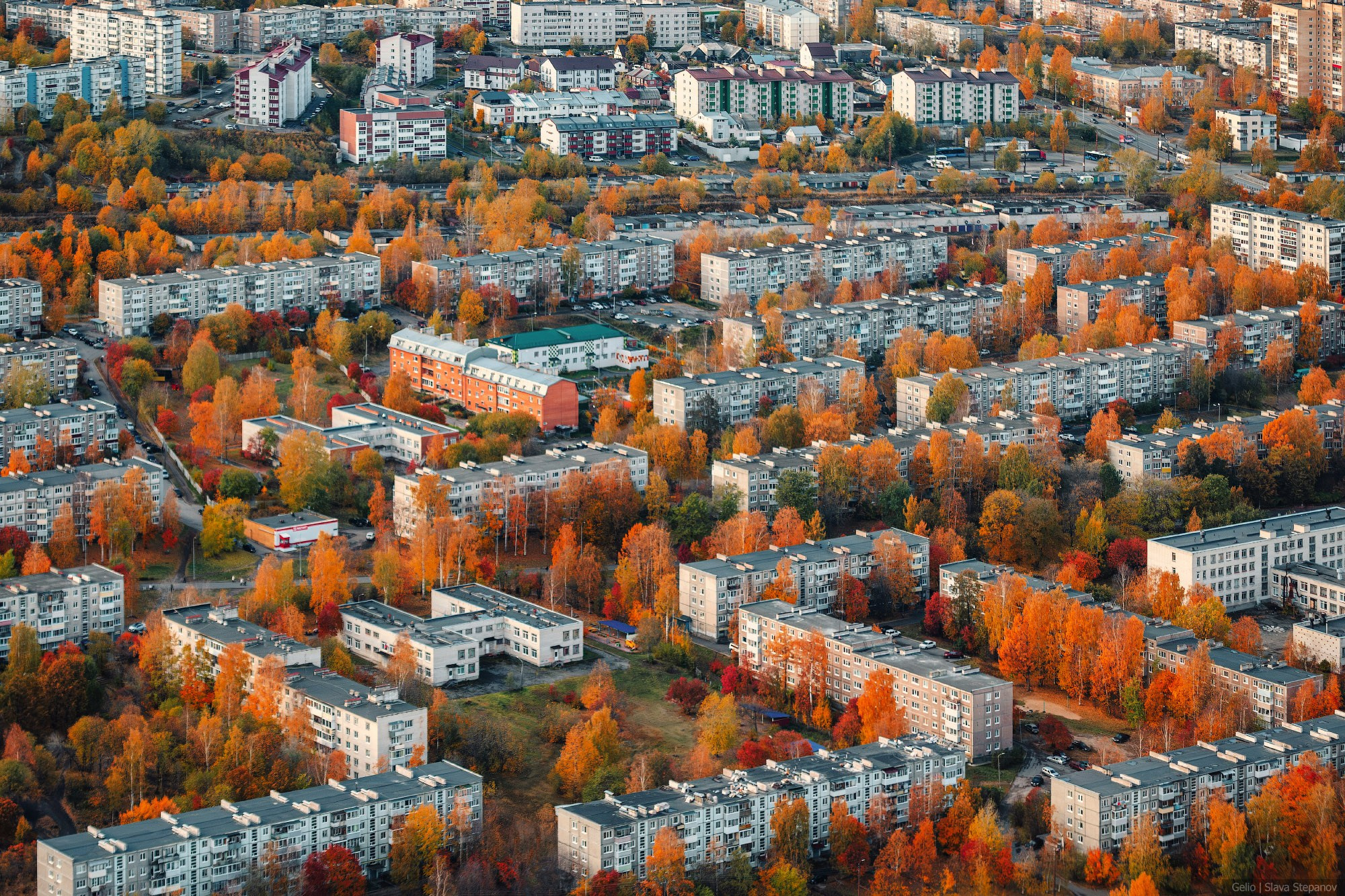 Петрозаводск осенний с высоты