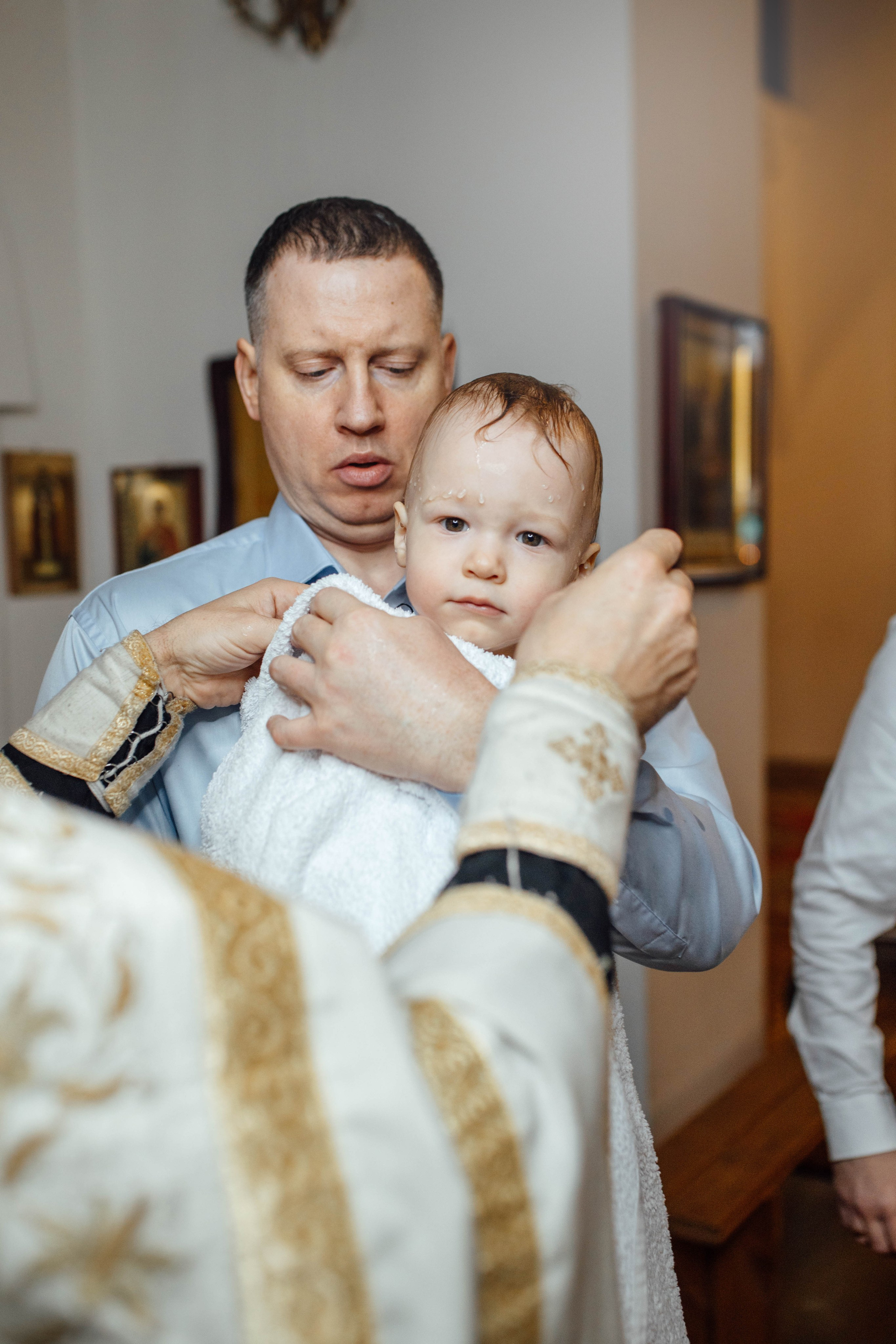 Таинство крещения Льва, храм Вознесения Господня, Ждановичи, февраль 2025