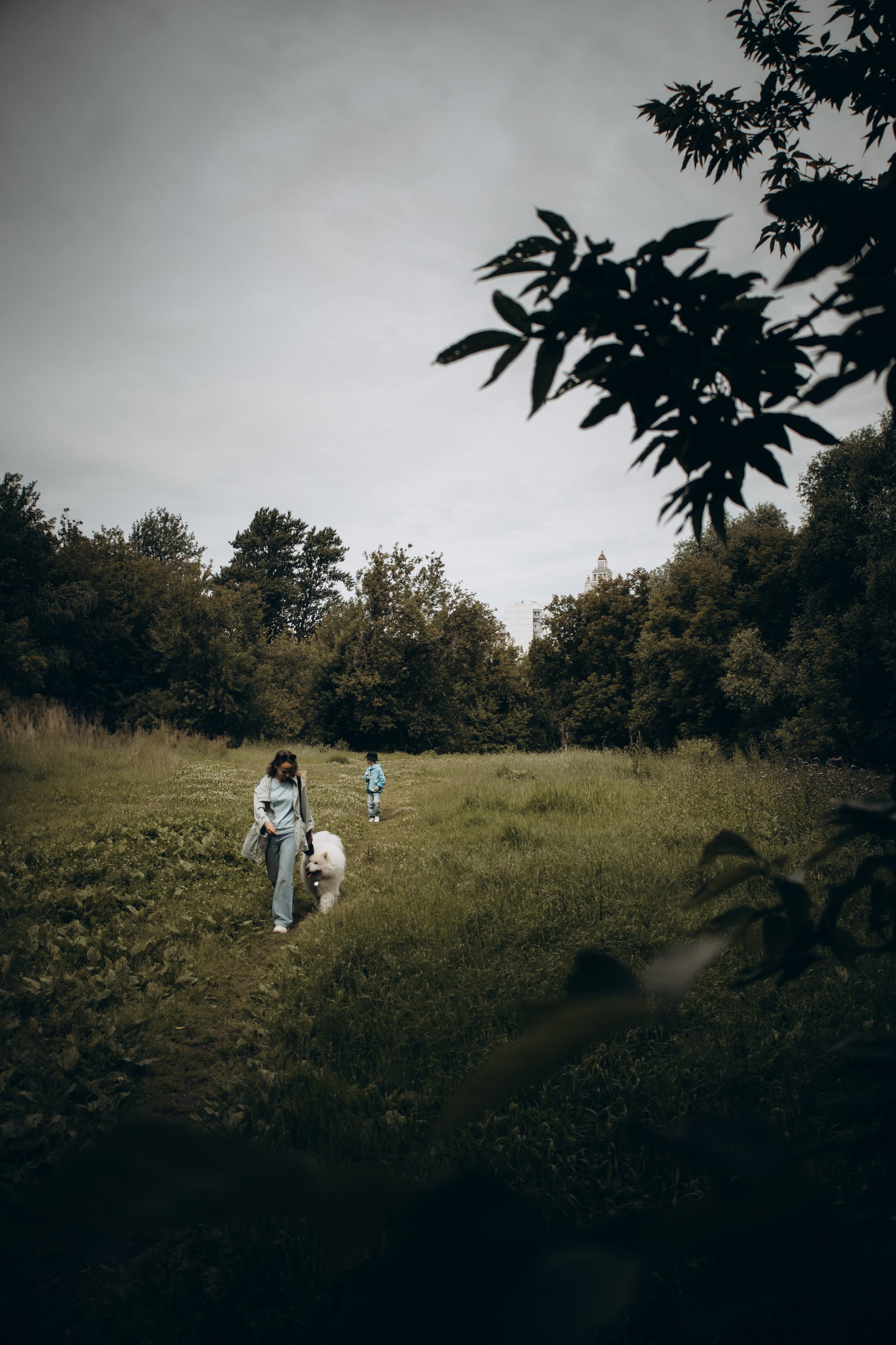 Фотосессия с ребенком и собакой в парке. Фотограф-анималист в Москве Екатерина Тихонова