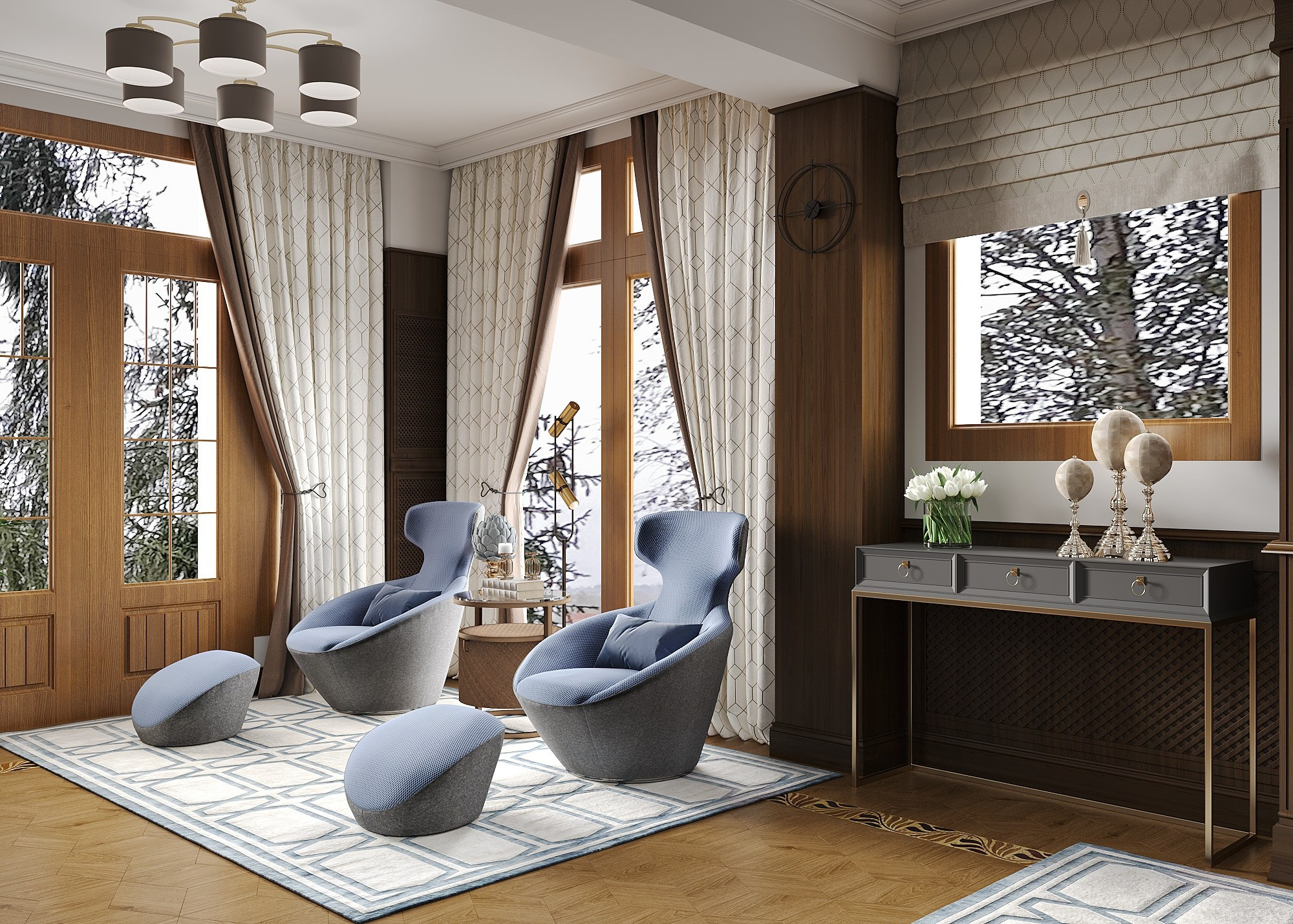 CASA A NIKOLINO - 3, MOSCA. Irina Balykina — Interior 3D Visualisation