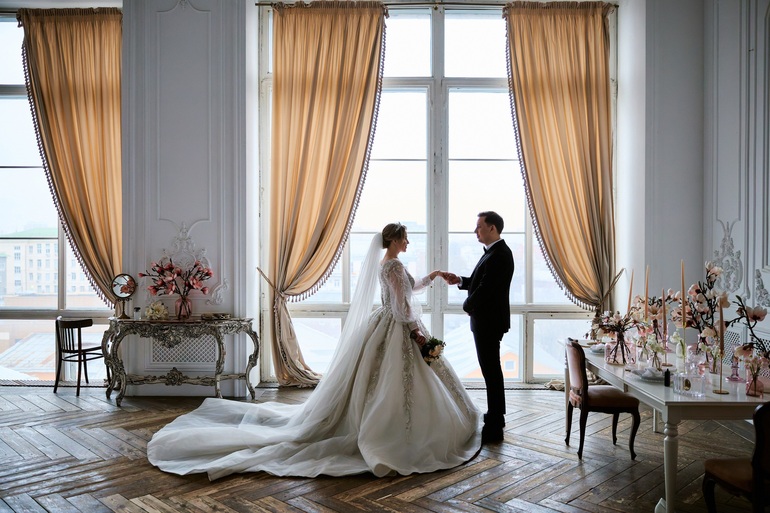 Свадебная фотосессия в студии. Свадебный фотограф Сергей Колбинский