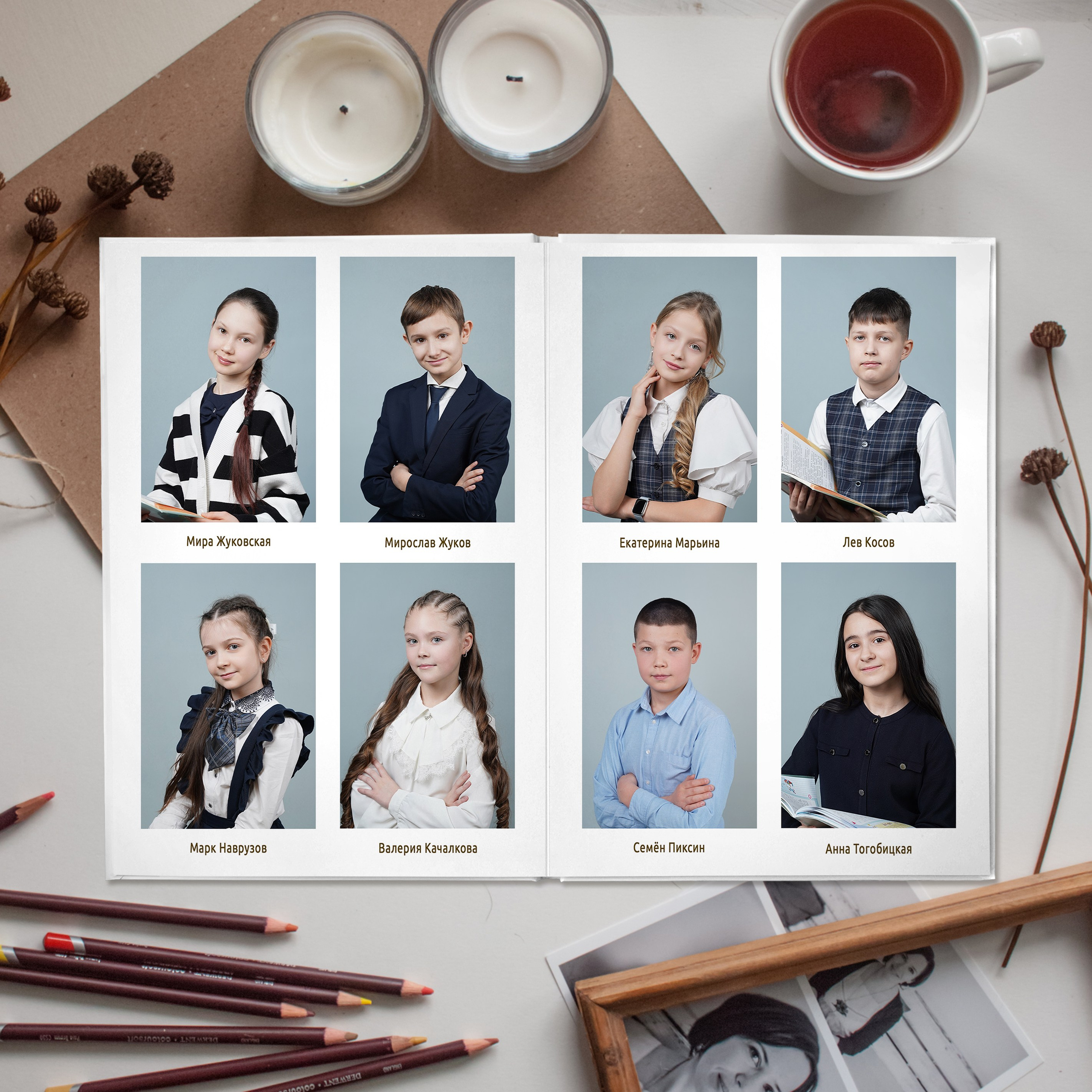 Фотокнига выпускника начальной школы индивидуальный выпускной альбом. Фотограф в детский сад в Екатеринбурге, выпускные альбомы Юлия Умерова