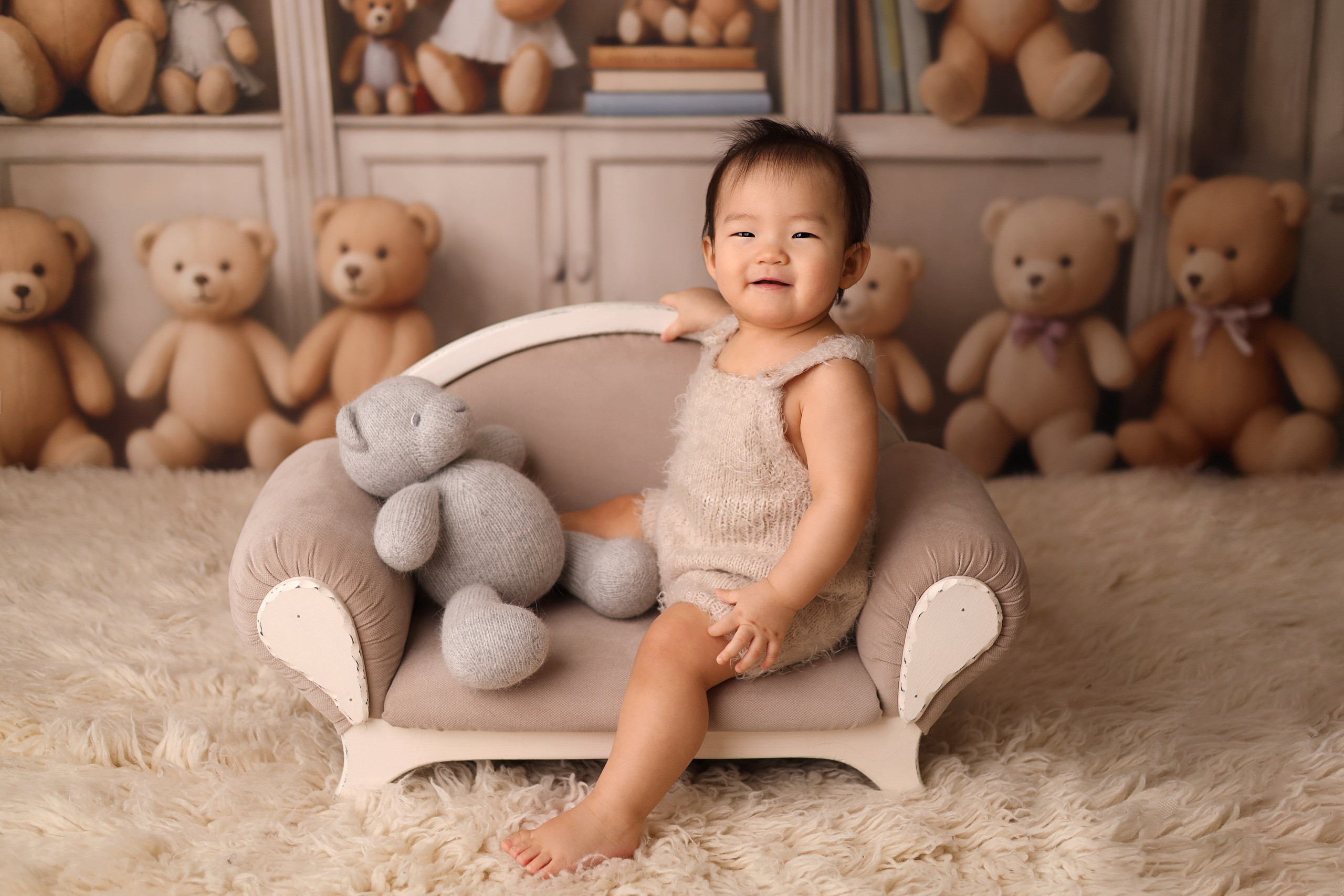 Фотосъемка одного годика Валерии. Фотограф новорожденных Москва. Ньюборн фотограф Москва