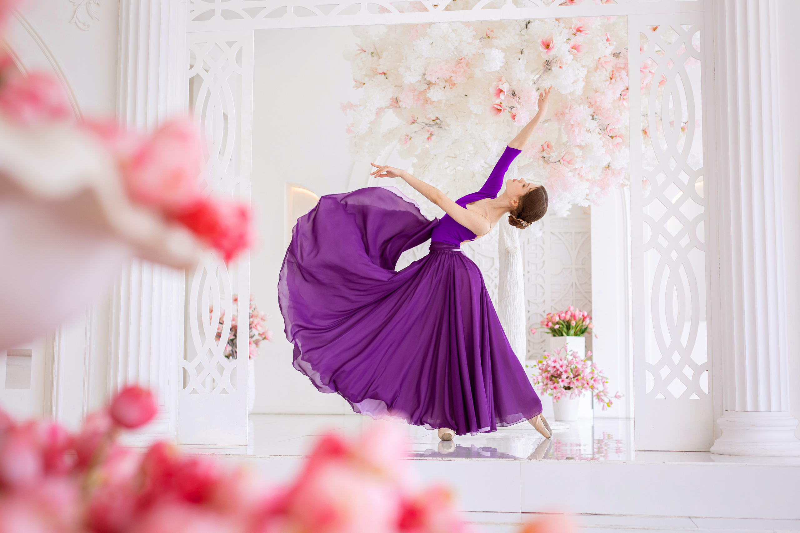 Фиолетовая воздушная длинная юбка напрокат. Балетный фотограф Алина Ханько — Душа Балета
