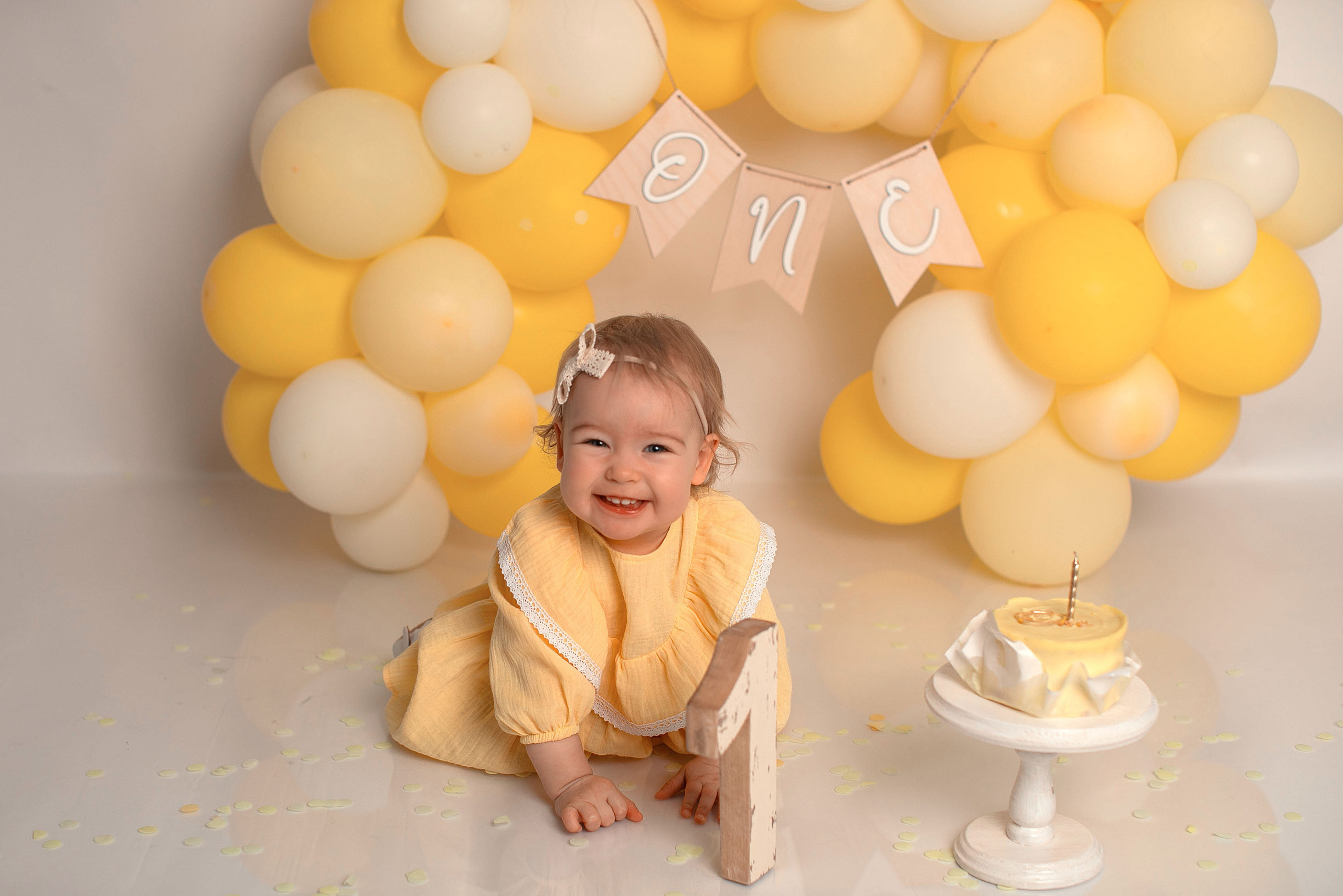 Съемка Первый тортик. Фотограф новорожденных