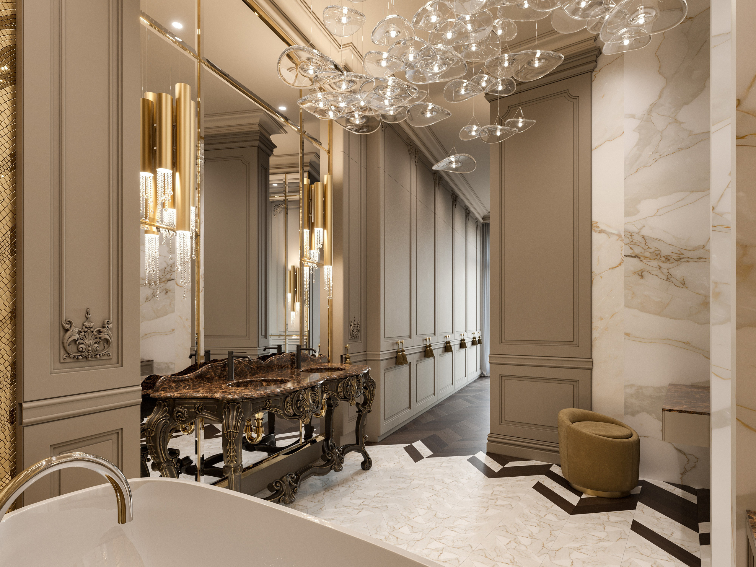 Классика и Современность: 3D Визуализации Особняка с Высокими Потолками. Визуализатор интерьера в Москве | Брагин Кирилл