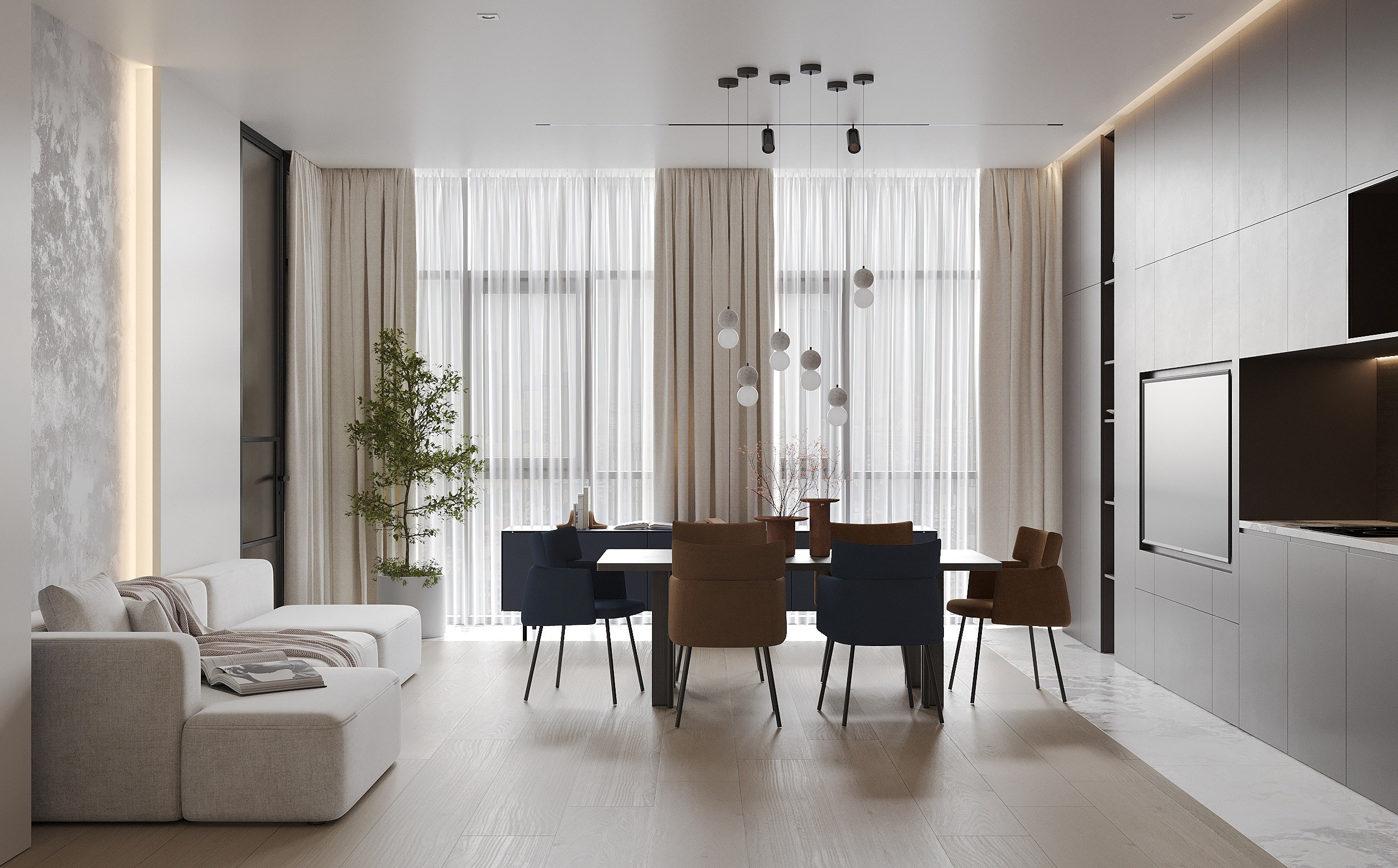 дизайн кухни-гостиной в современном стиле крестовский остров