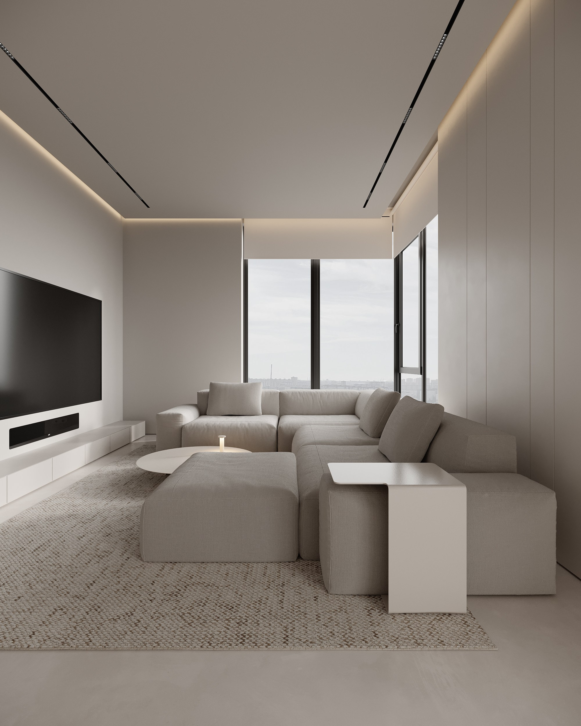 Монохромный интерьер просторной квартиры в Москве. Дизайн интерьера Санкт-Петербург | Москва | Калининград