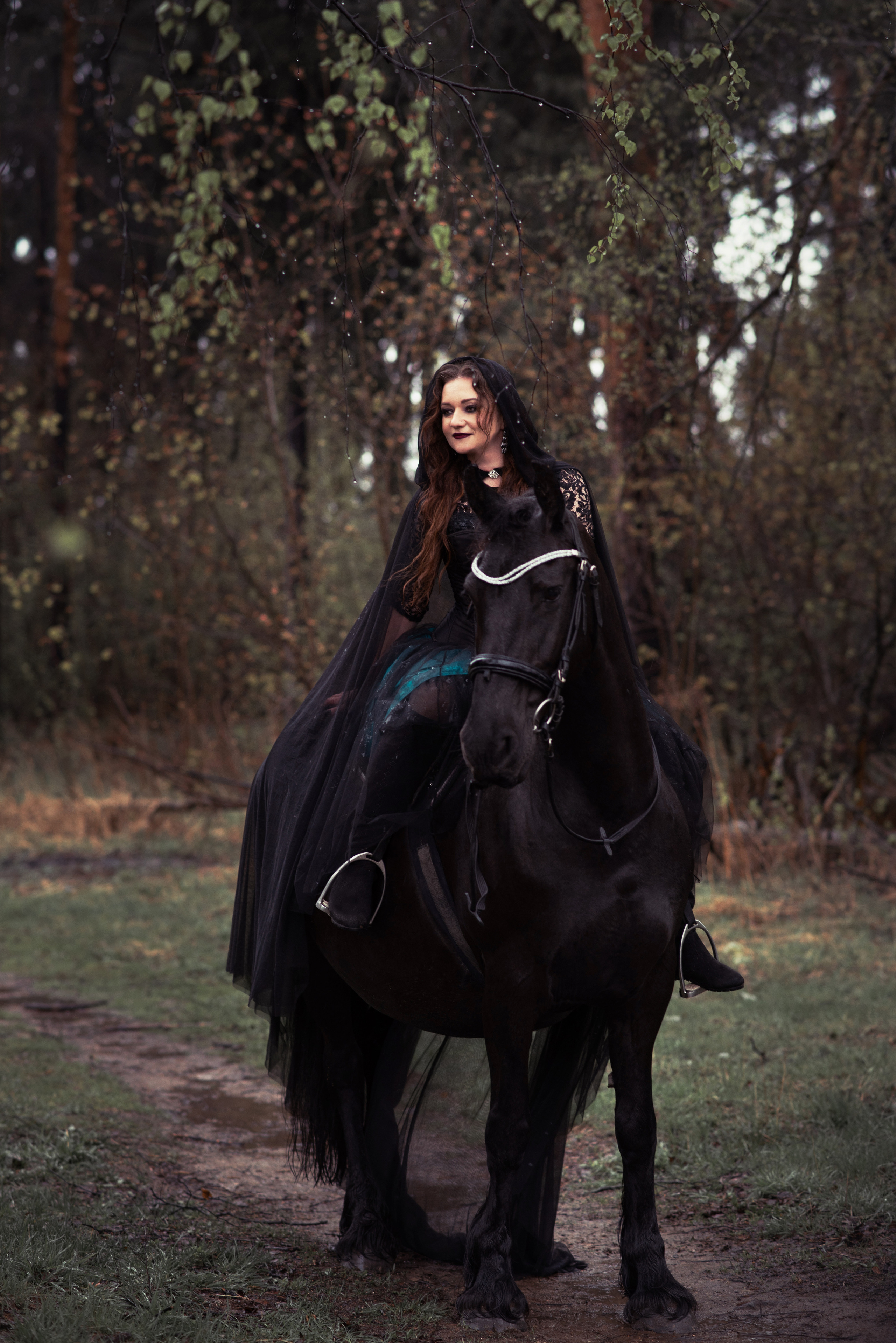 Черная Королева с вороном и конем. Анна Боровикова, фотограф Пушкино