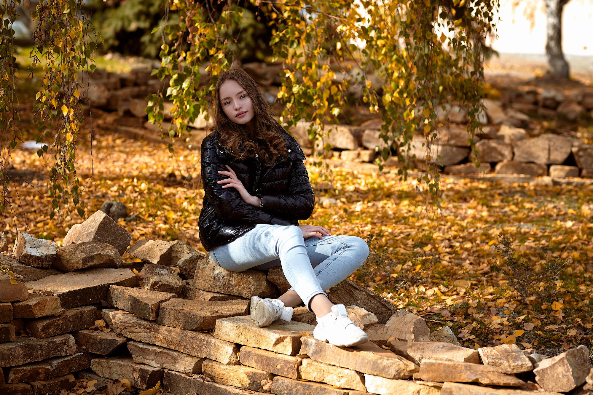 Осенняя прогулка с яркой Елизаветой. Фото видео съёмка в Белой Калитве дуэт Герман и Инна