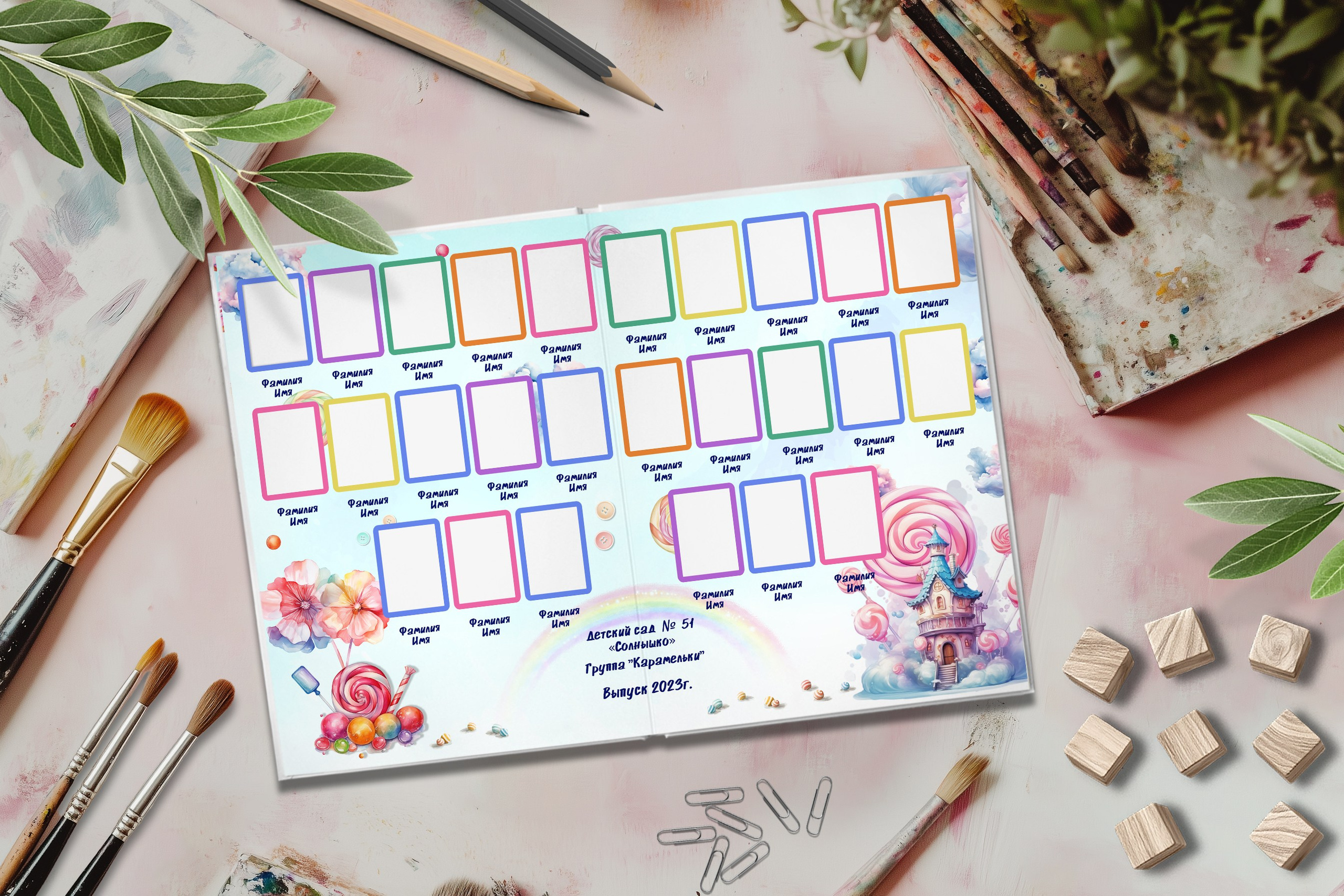 Дизайн Карамельный. Шаблоны и дизайны выпускных альбомов и фотокниг