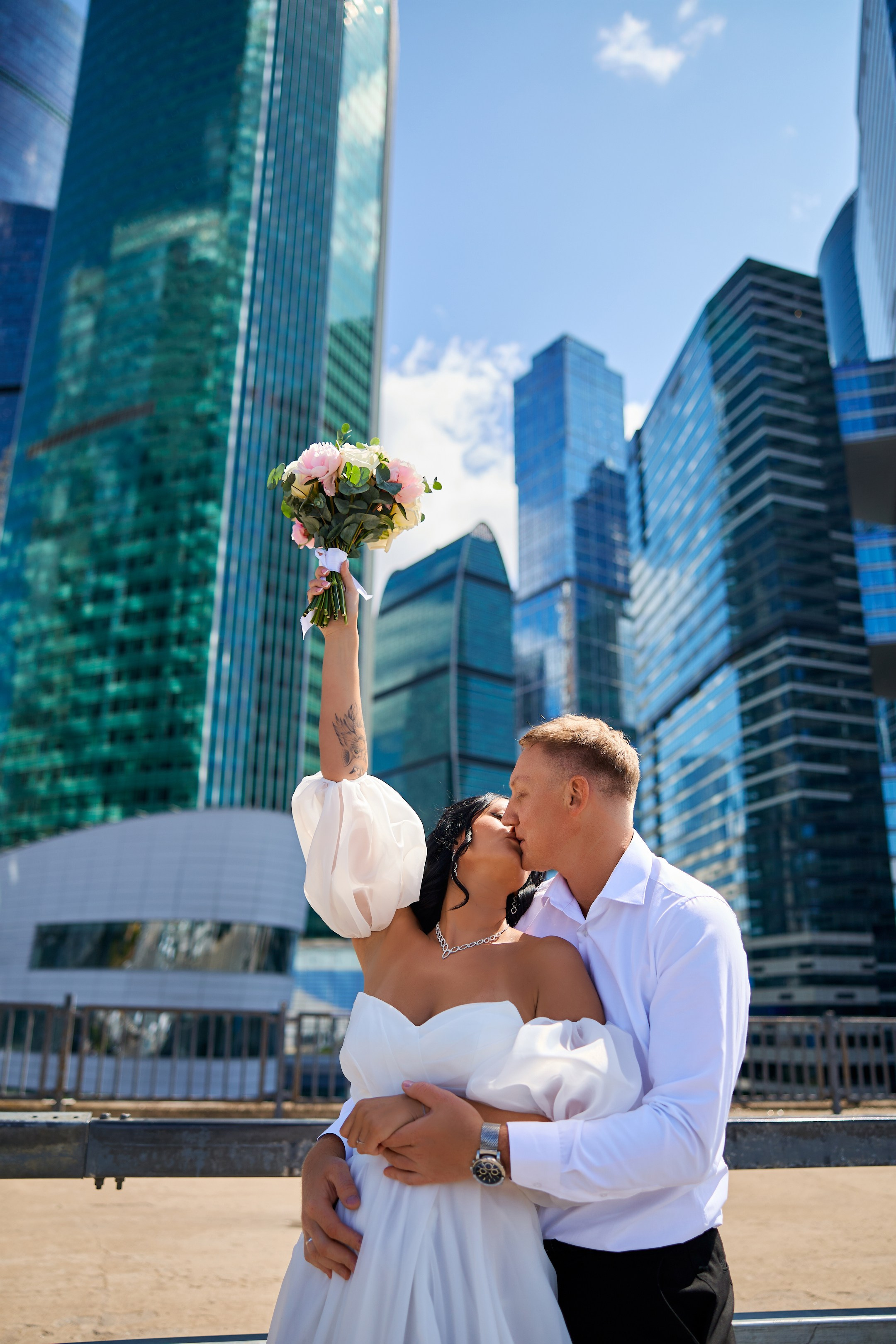 Свадебная фотосессия в Москва-Сити. Свадебный фотограф Сергей Колбинский