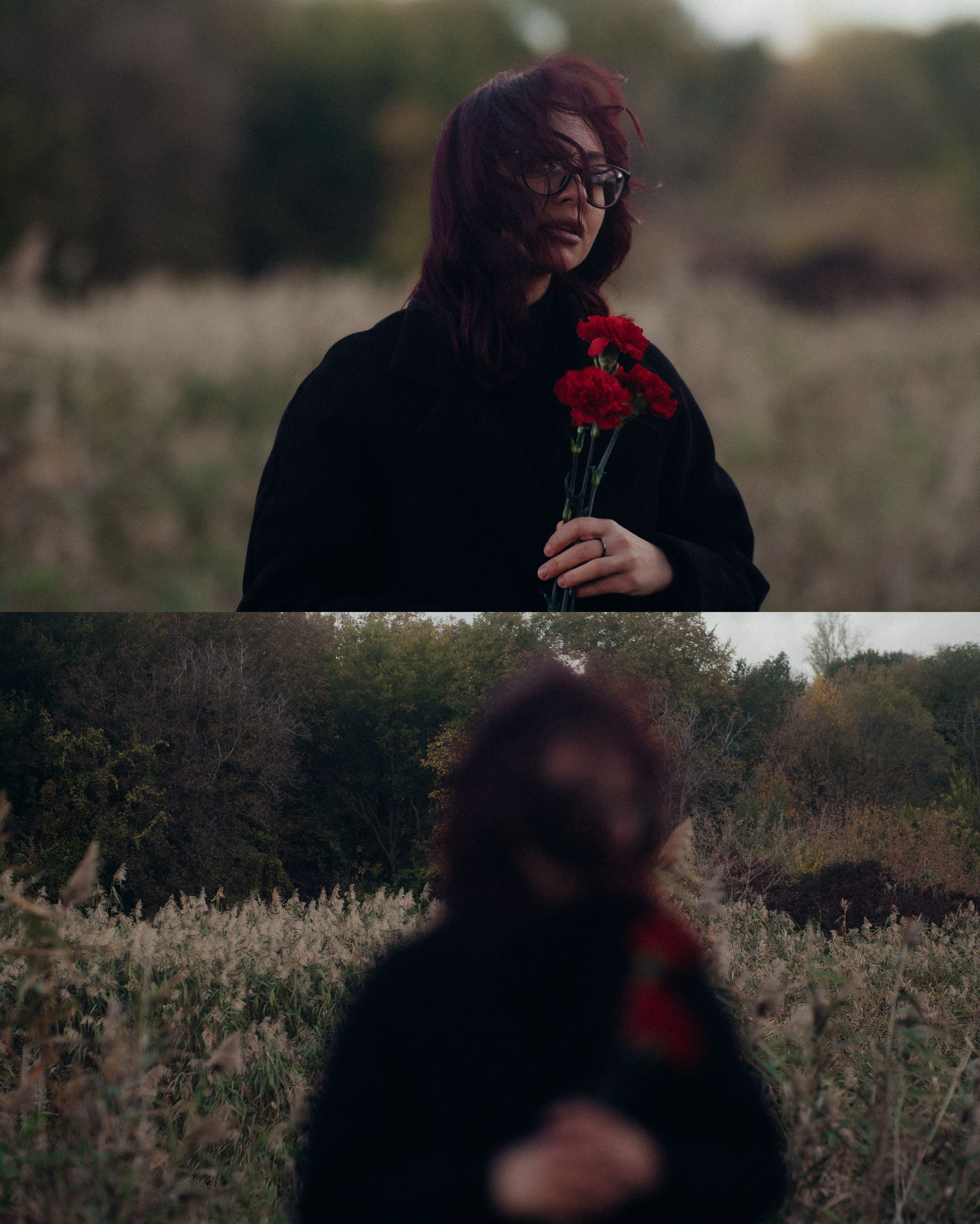 Осенняя фотосессия на природе с гвоздиками