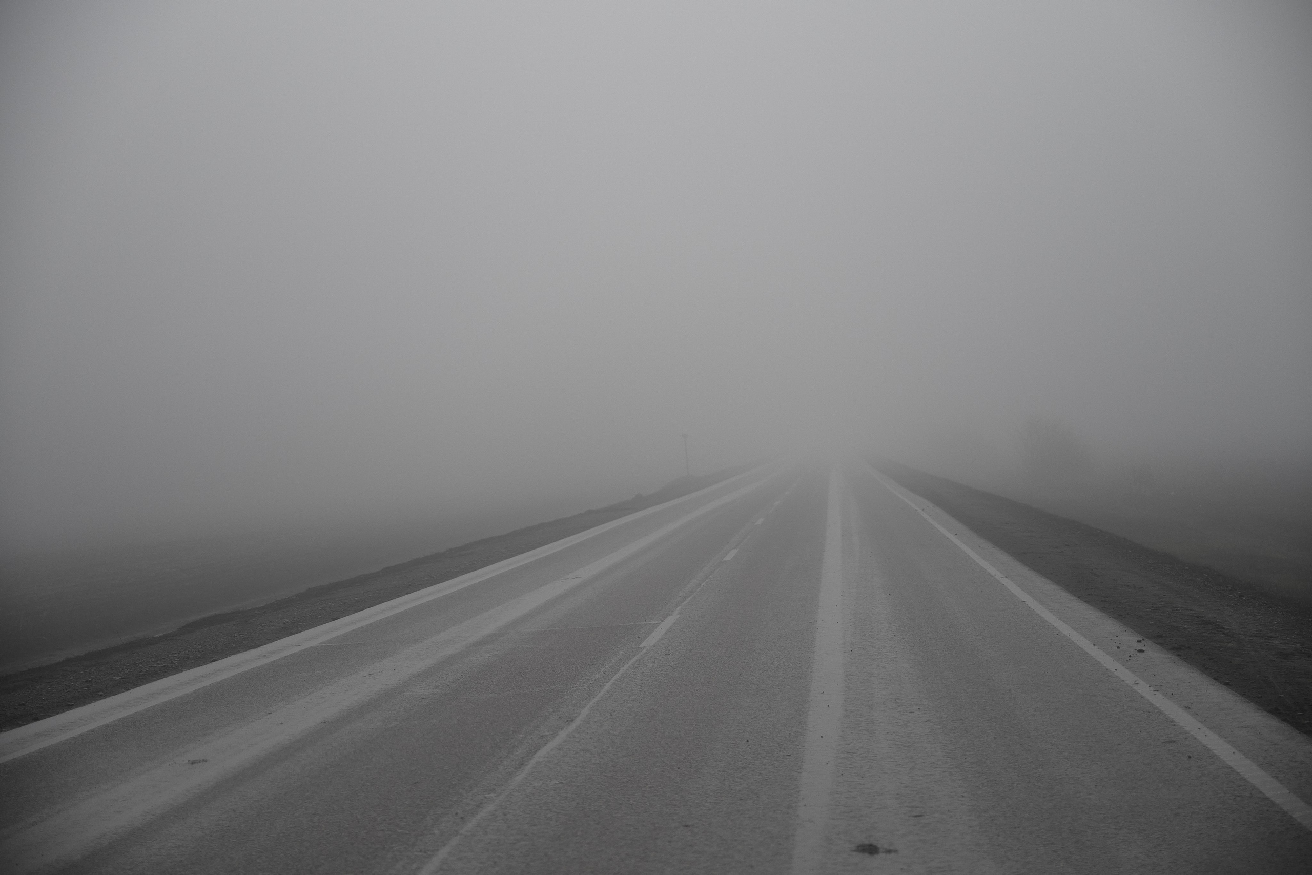 Дорога домой. Туман. Фотограф Роман Адлер