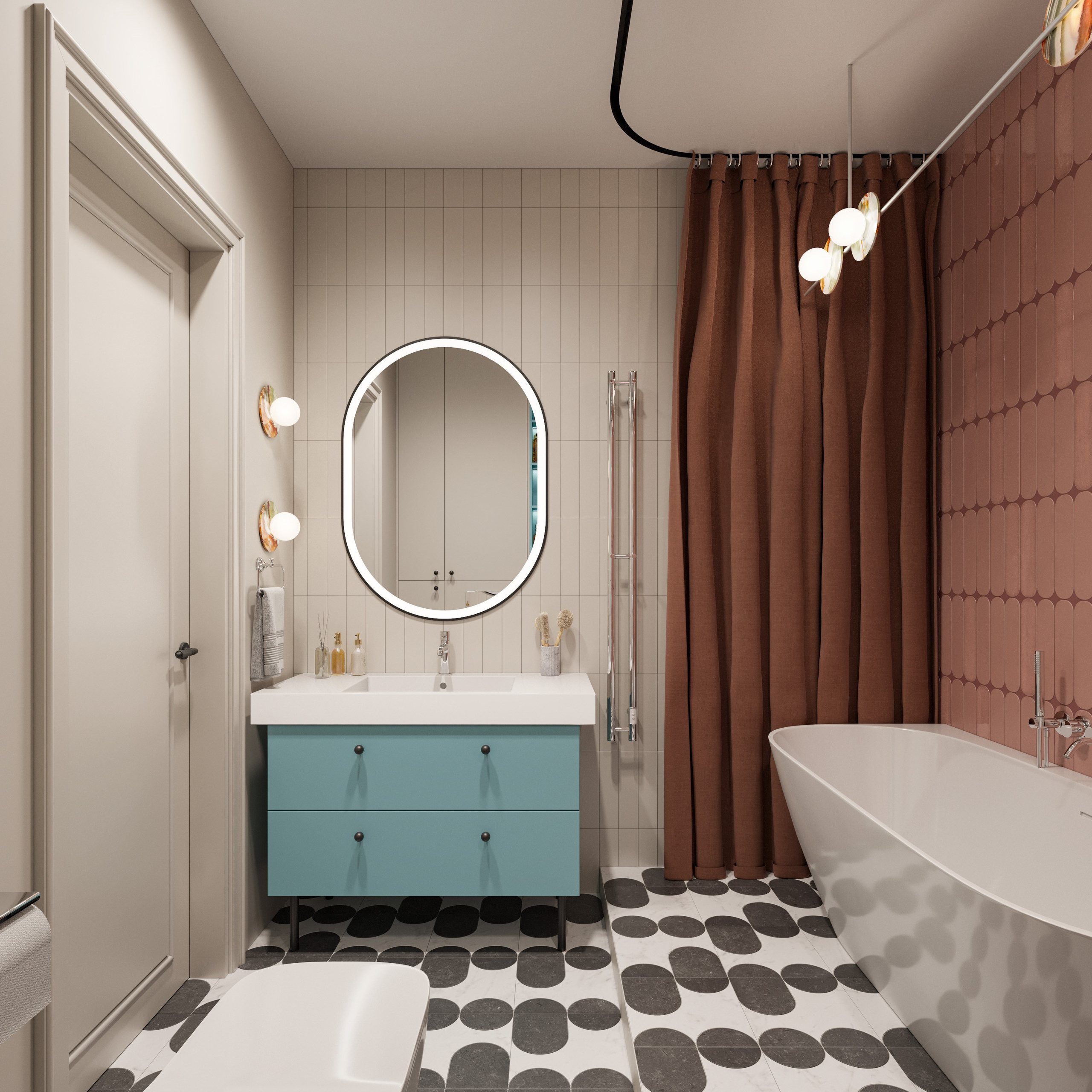 3D Визуализация Квартиры в Стиле Современная Классика с Яркими Цветами | Портфолио. Визуализатор интерьера в Москве | Брагин Кирилл