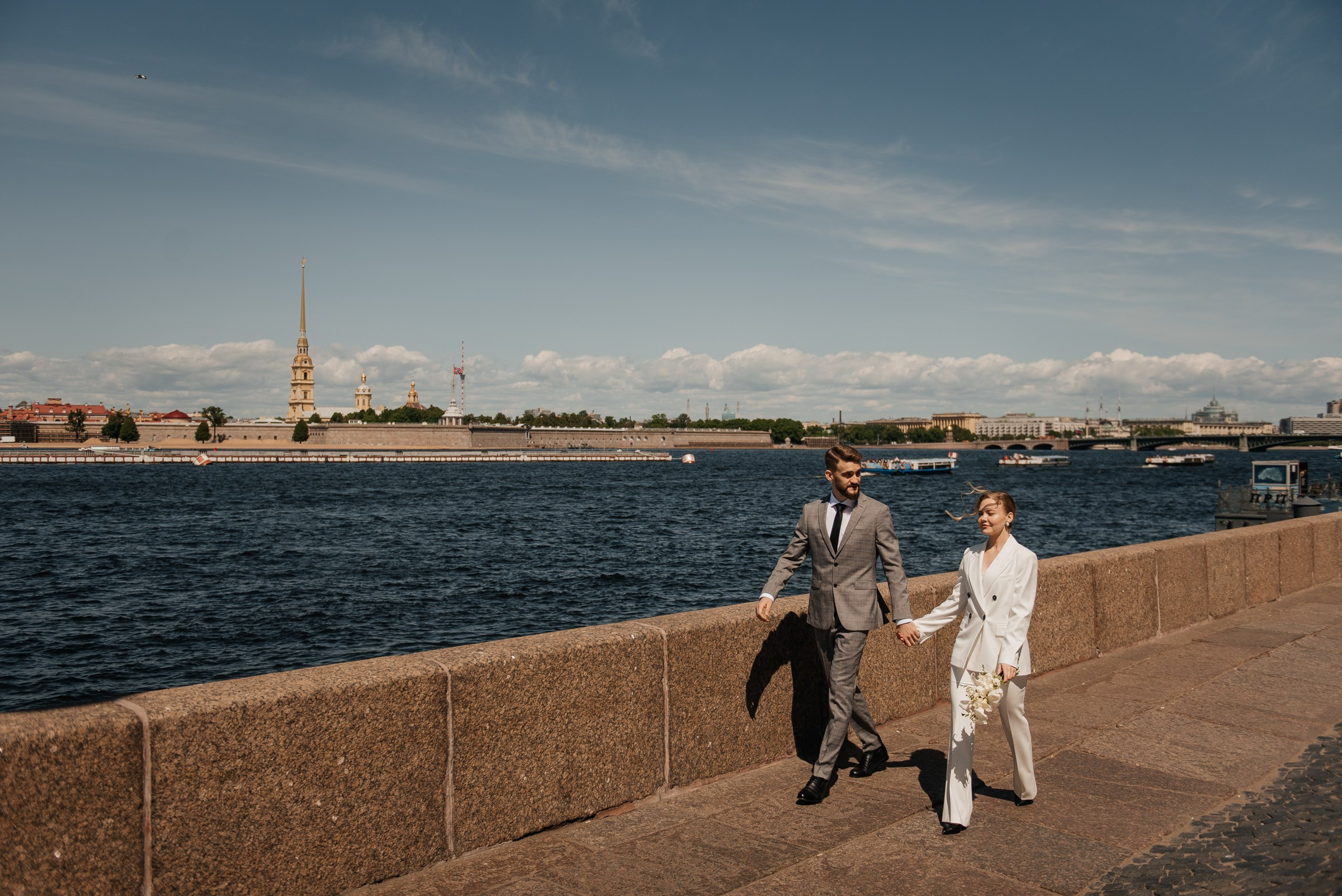 свадебная фотосессия на Дворцовой набережной