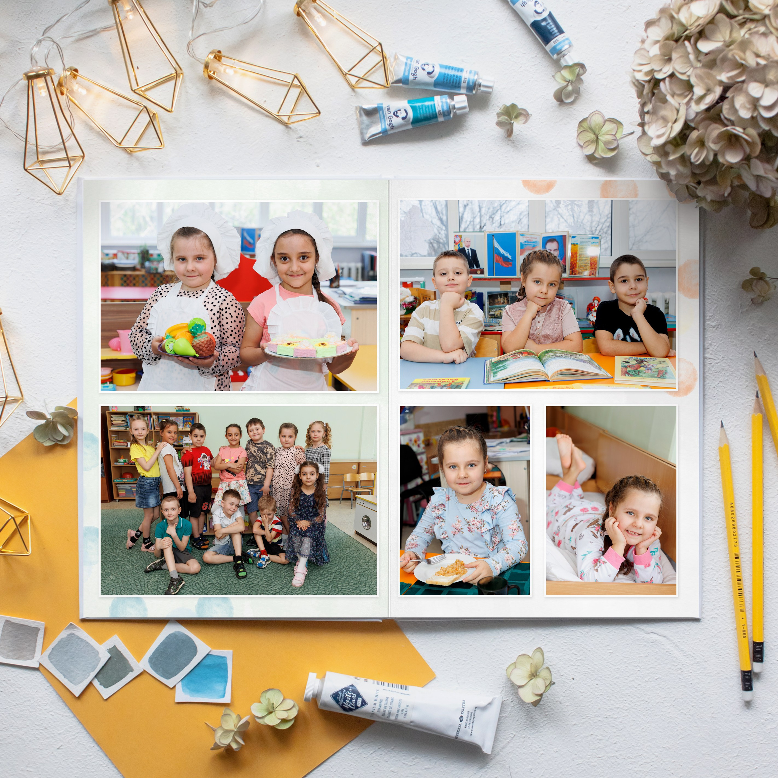 Образцы выпускных фотокниг для детского сада. Детский школьный и семейный фотограф в Краснодаре