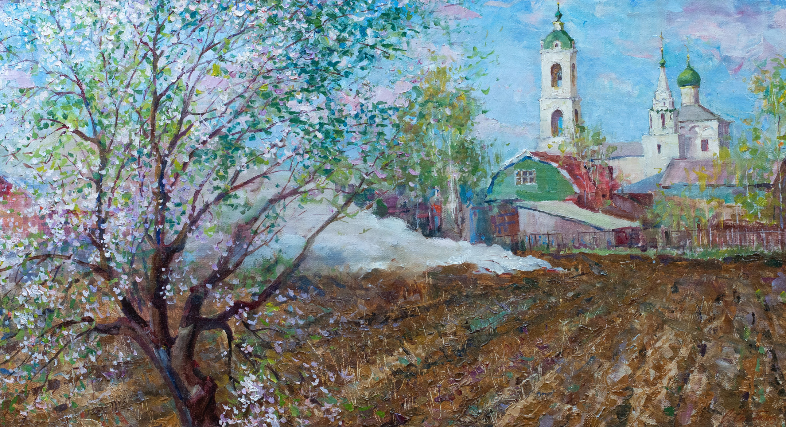 Весенние костры. Холст, масло