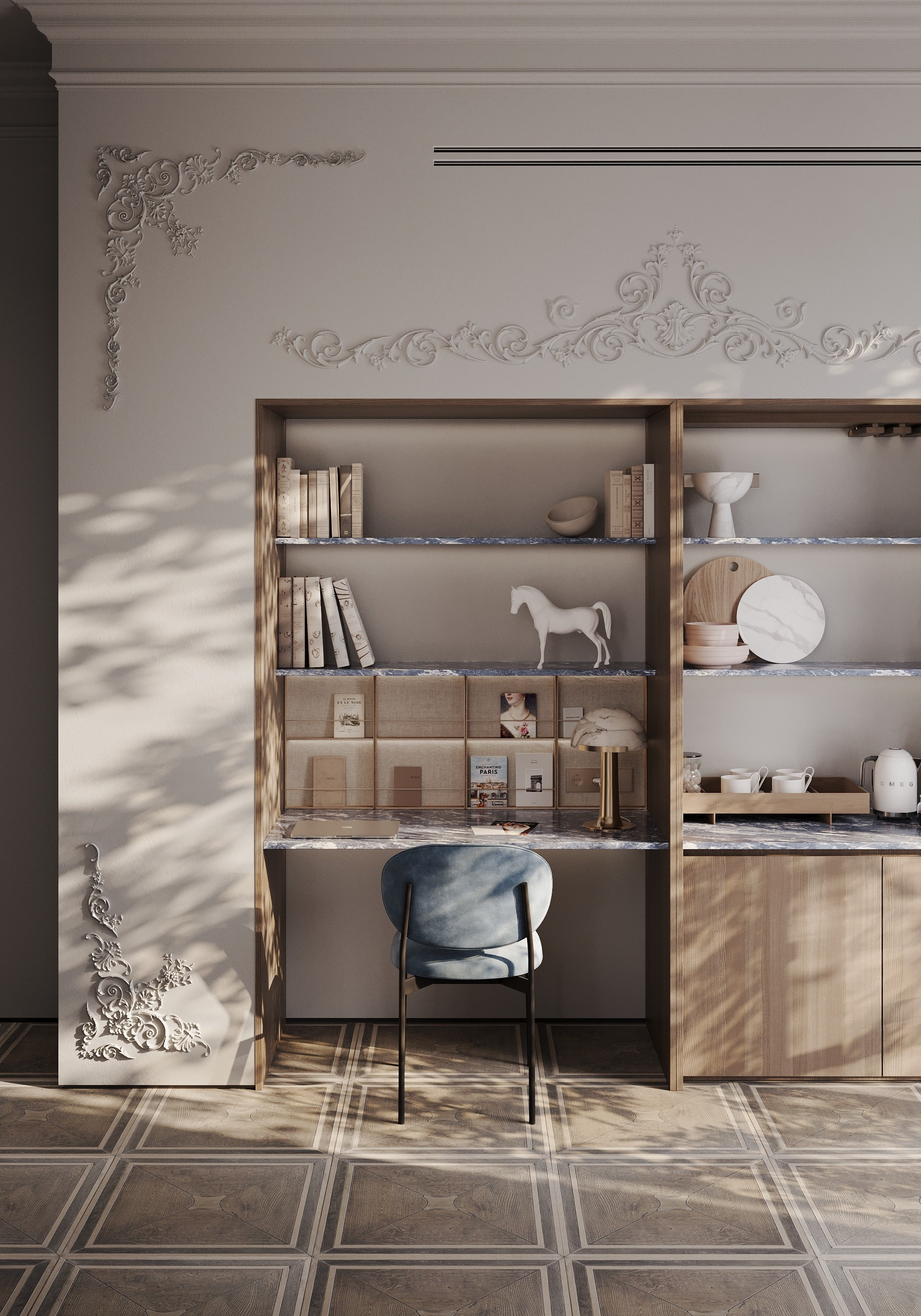 Adelle — концептуальный проект. Визуализация интерьера Corsa Render