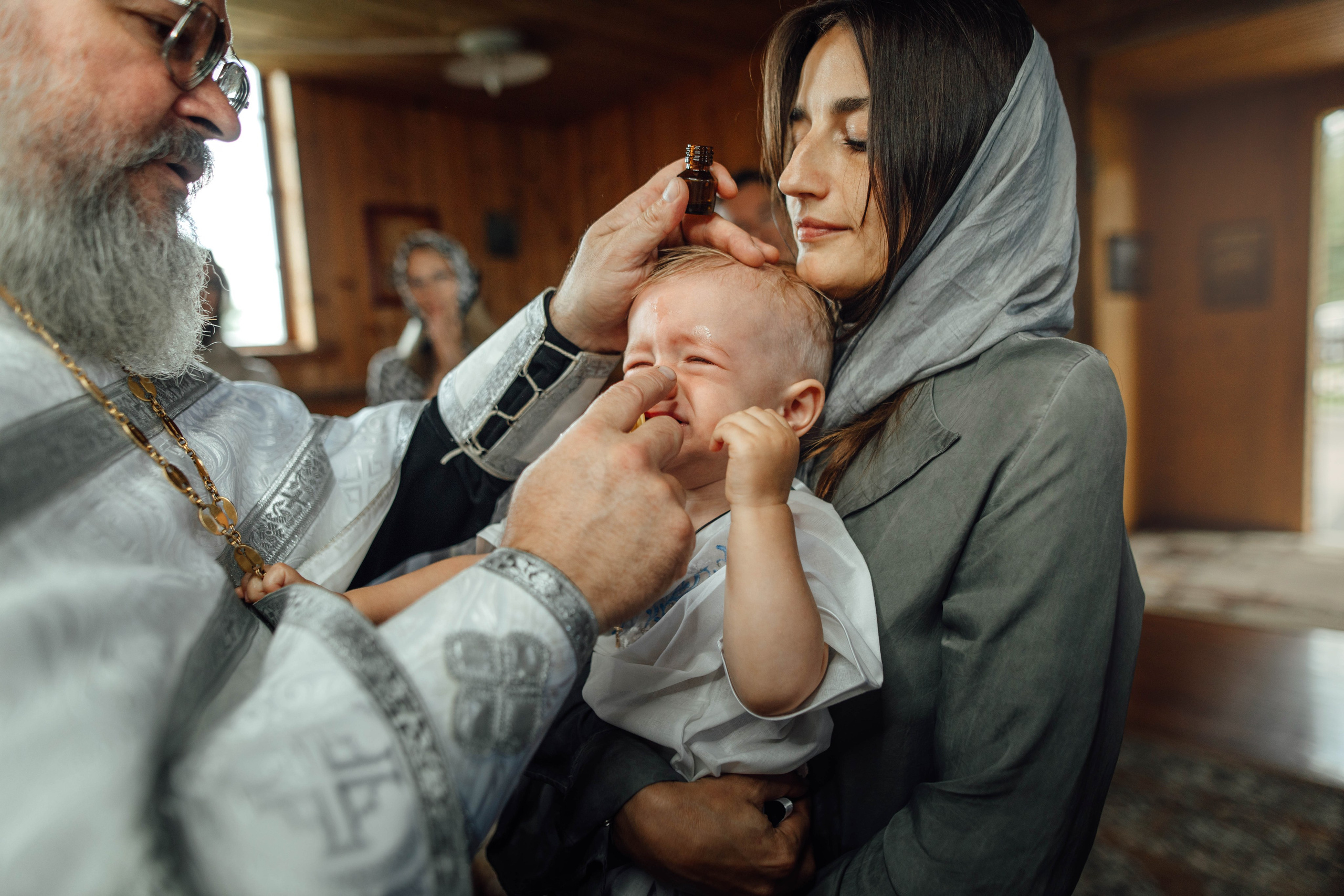 Крещение Тимофея, д. Киевец, храм Святой Троицы, август 2025