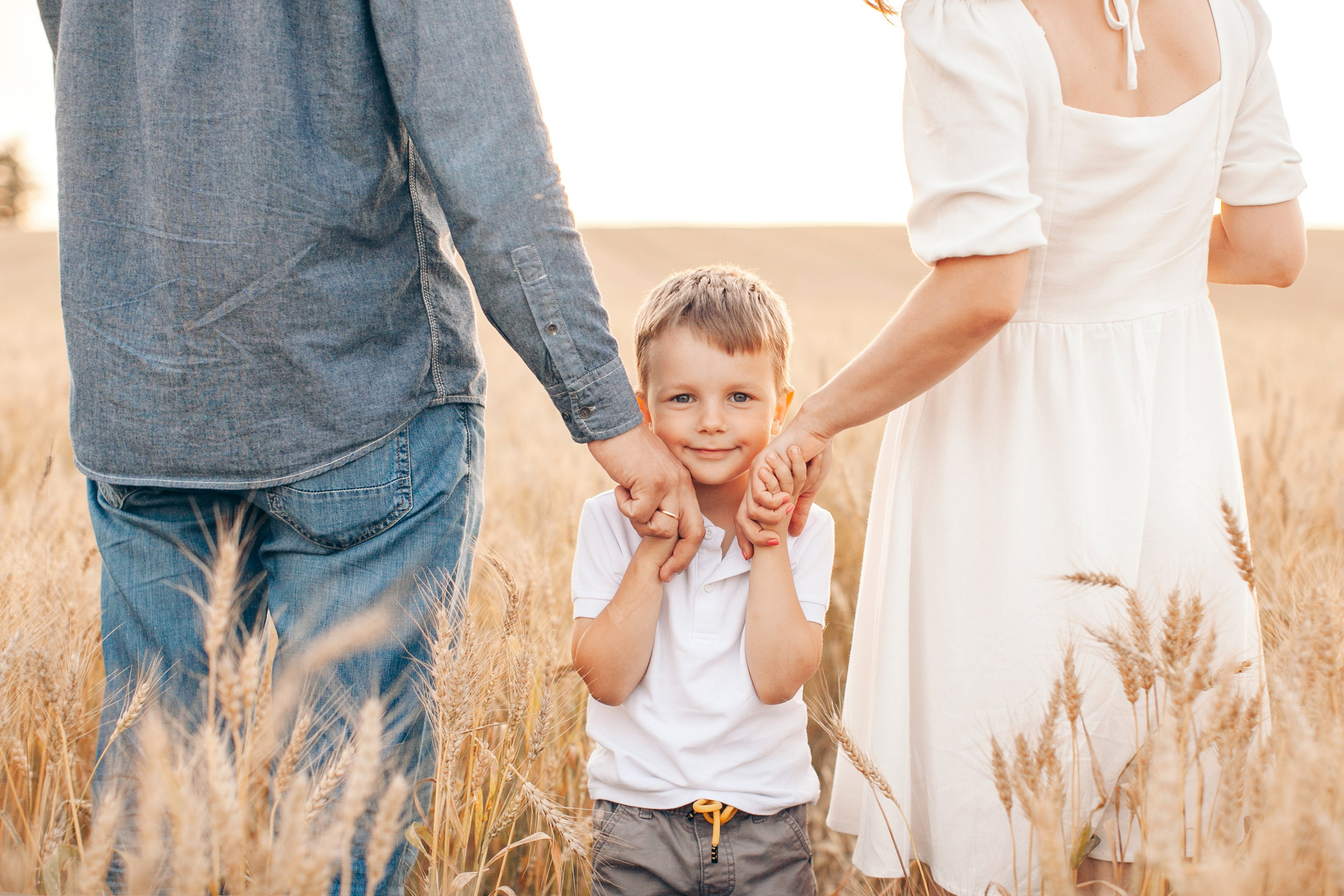 Семейная фотосессия в поле на закате. Фотограф Ольга Ефремова