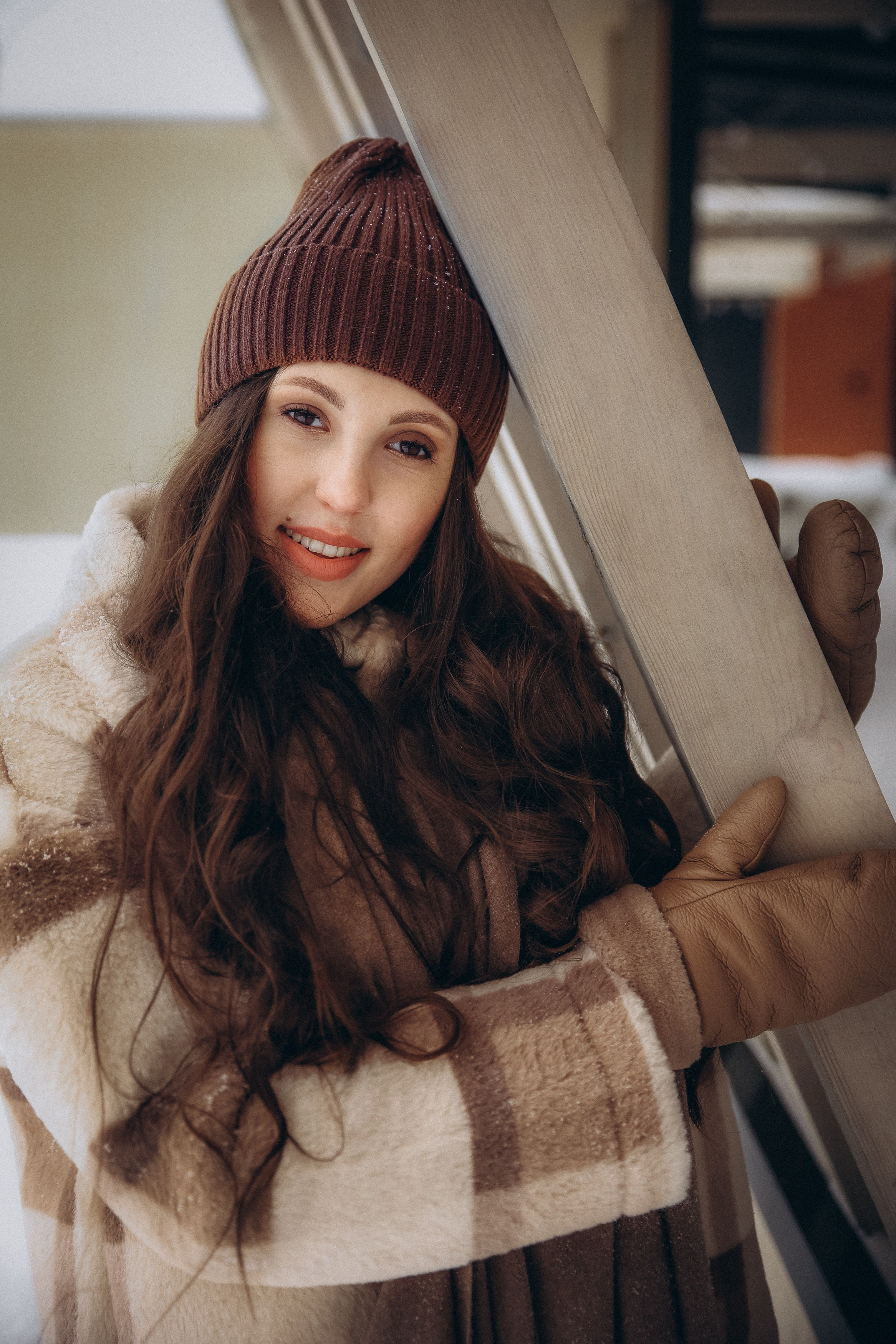 Зимняя фотосессия на катке фотосессия на коньках. Фотограф Владимир Москва