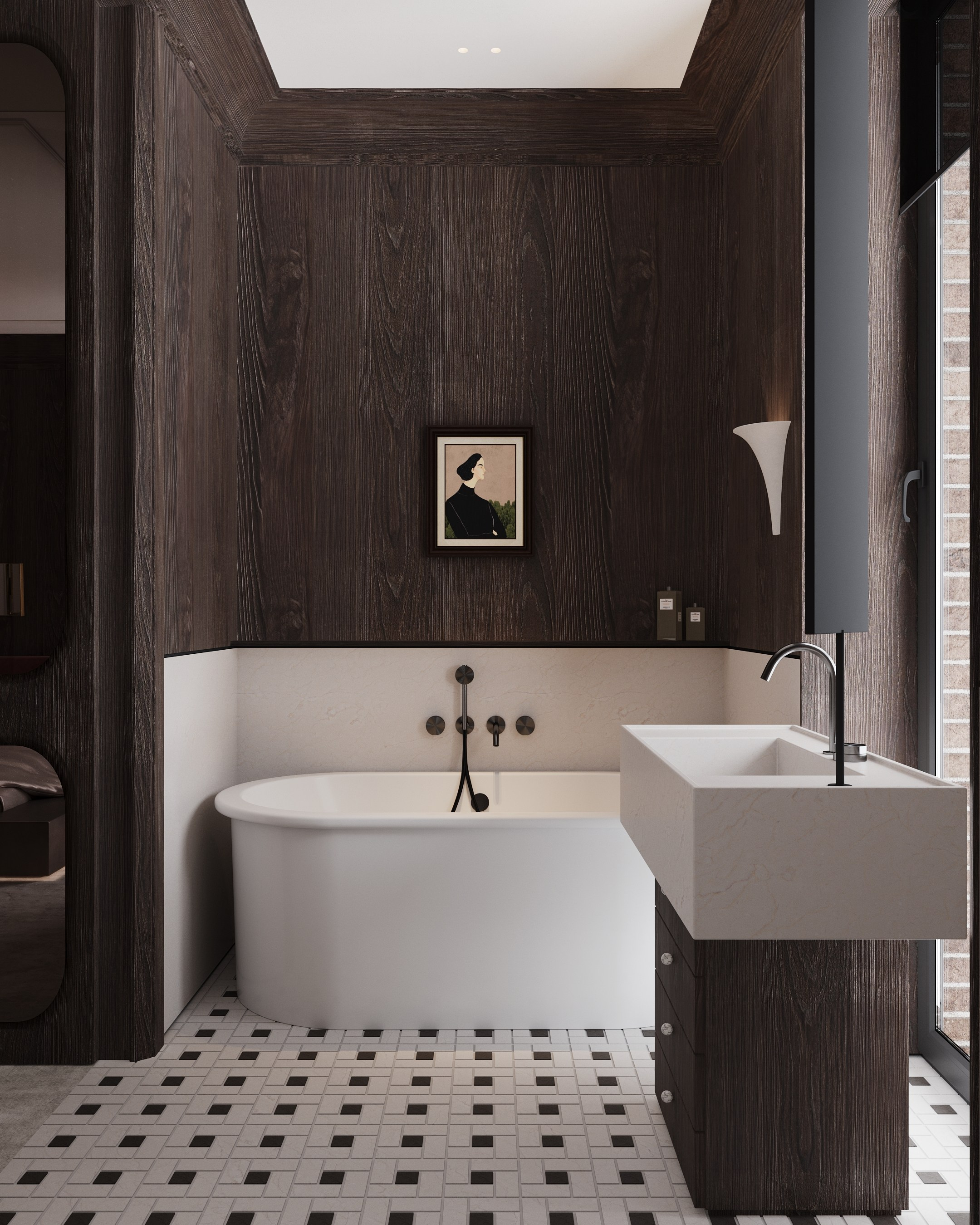 Ванная комната в дереве в стиле минимализм и эклектика Dea como interior