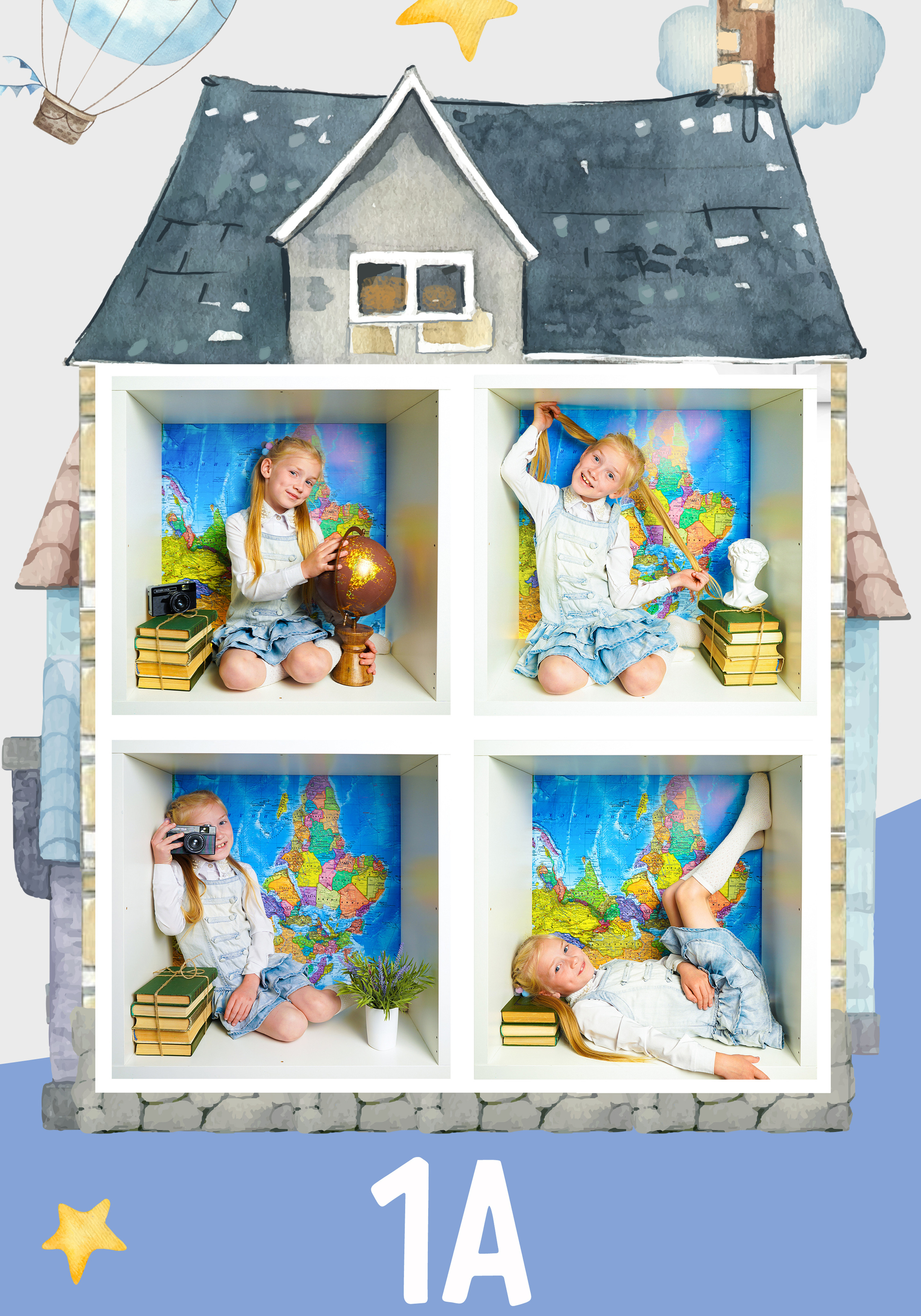 Дизайн для начальных классов. Школьная фотография Поповы