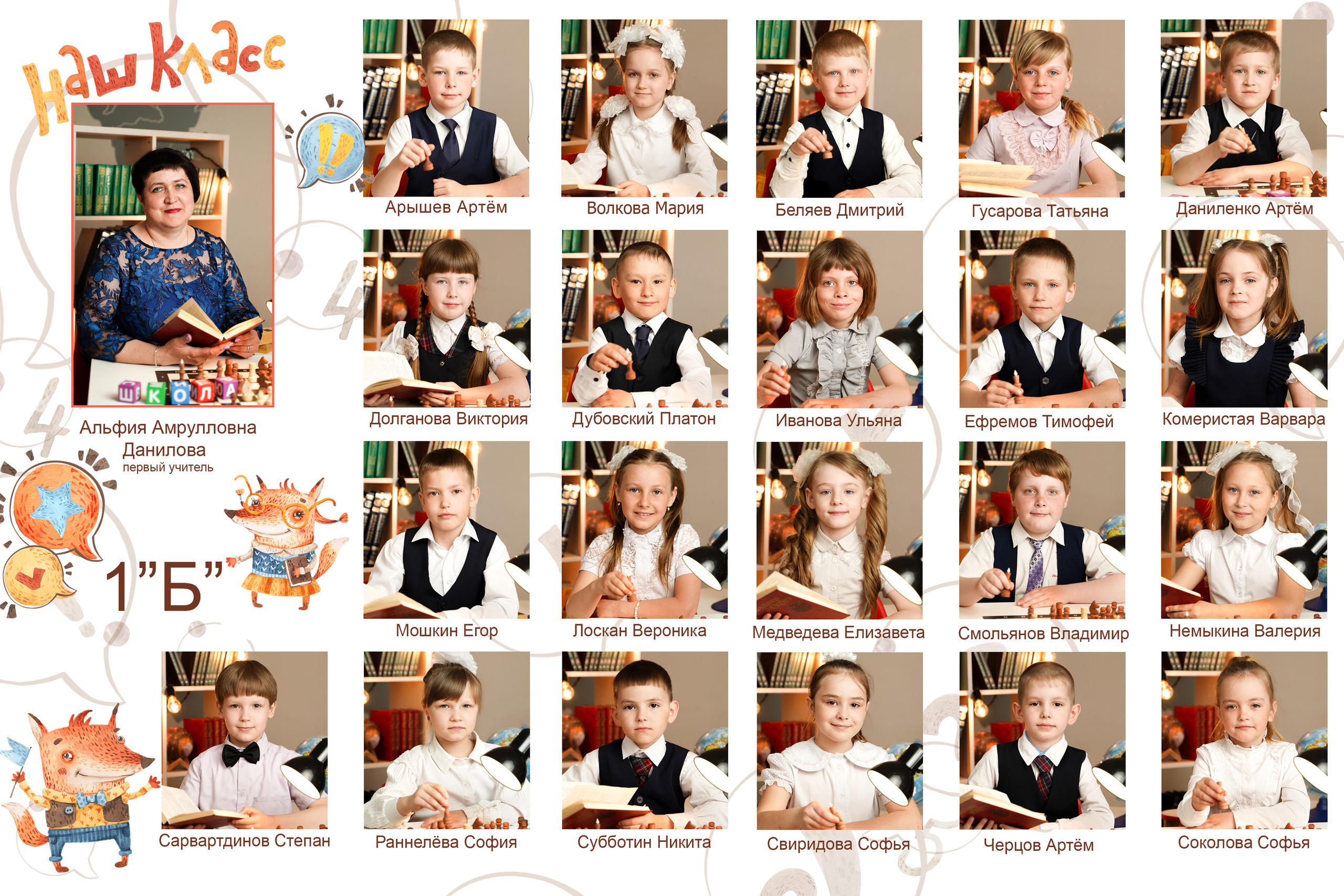 Общее фото. Школьная фотография Поповы